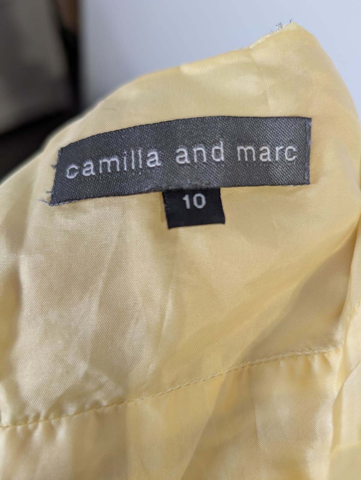 Camilla and Marc Yellow Metallic Dot Dress - Size 10 — photo 3 of 5