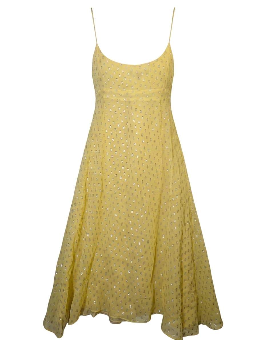 Camilla and Marc Yellow Metallic Dot Dress - Size 10 — photo 1 of 5