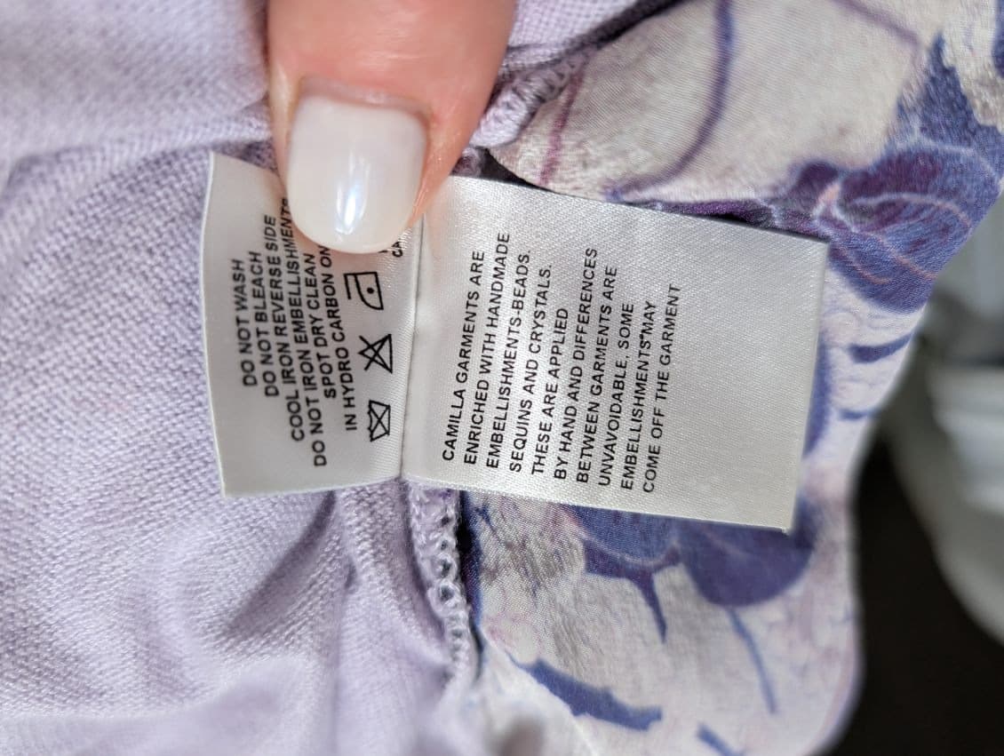 Camilla Australia Lavender Knit & Silk Floral Embellished Tunic - OS — photo 6 of 11