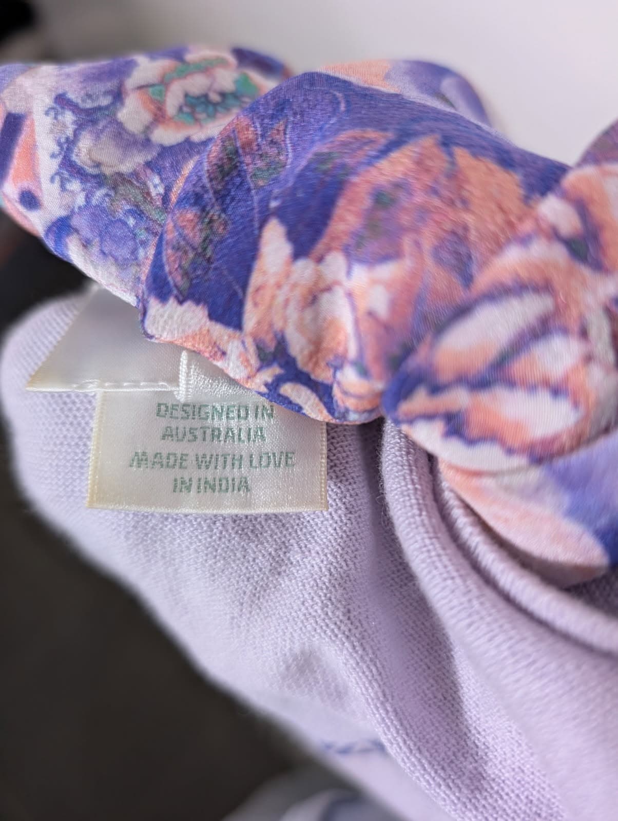 Camilla Australia Lavender Knit & Silk Floral Embellished Tunic - OS — photo 10 of 11