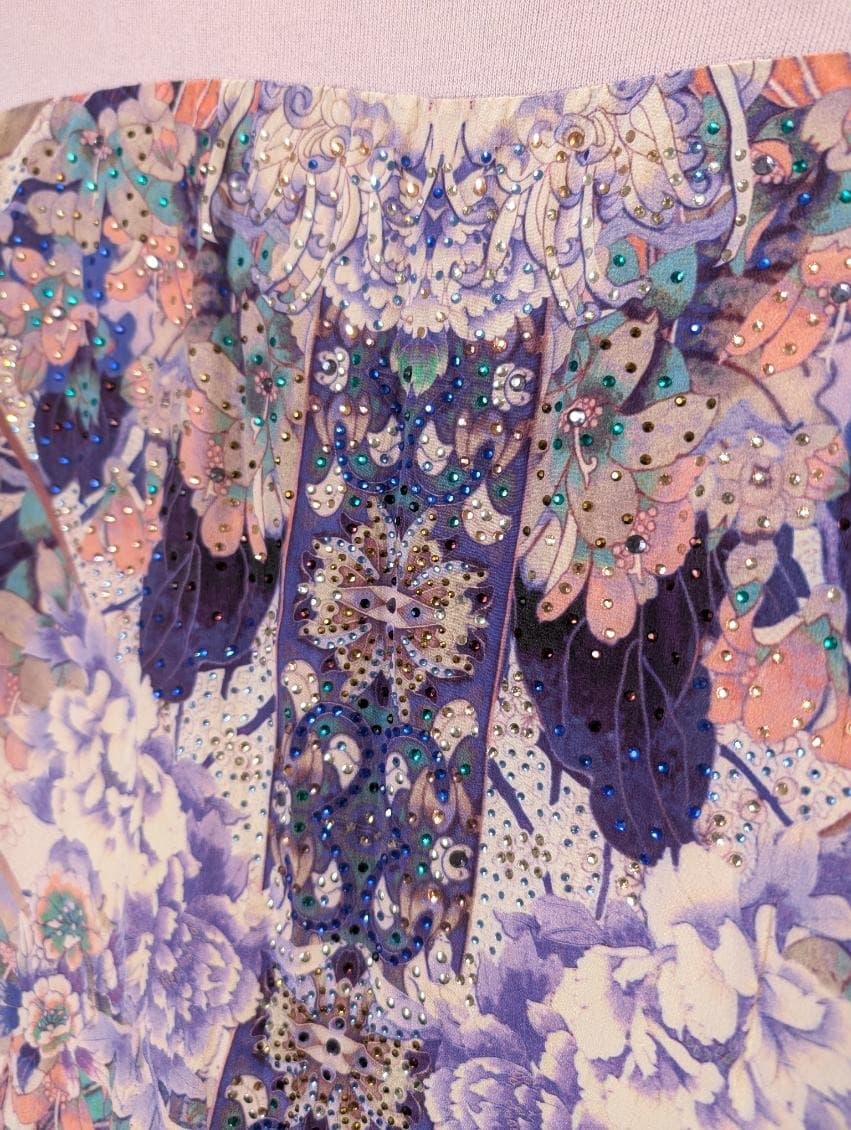 Camilla Australia Lavender Knit & Silk Floral Embellished Tunic - OS — photo 4 of 11