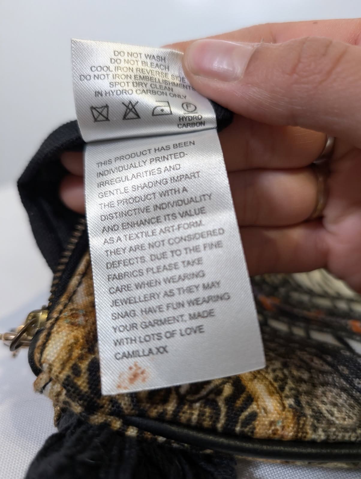 Camilla Canvas Clutch Bag With Love From India Print — photo 5 of 6