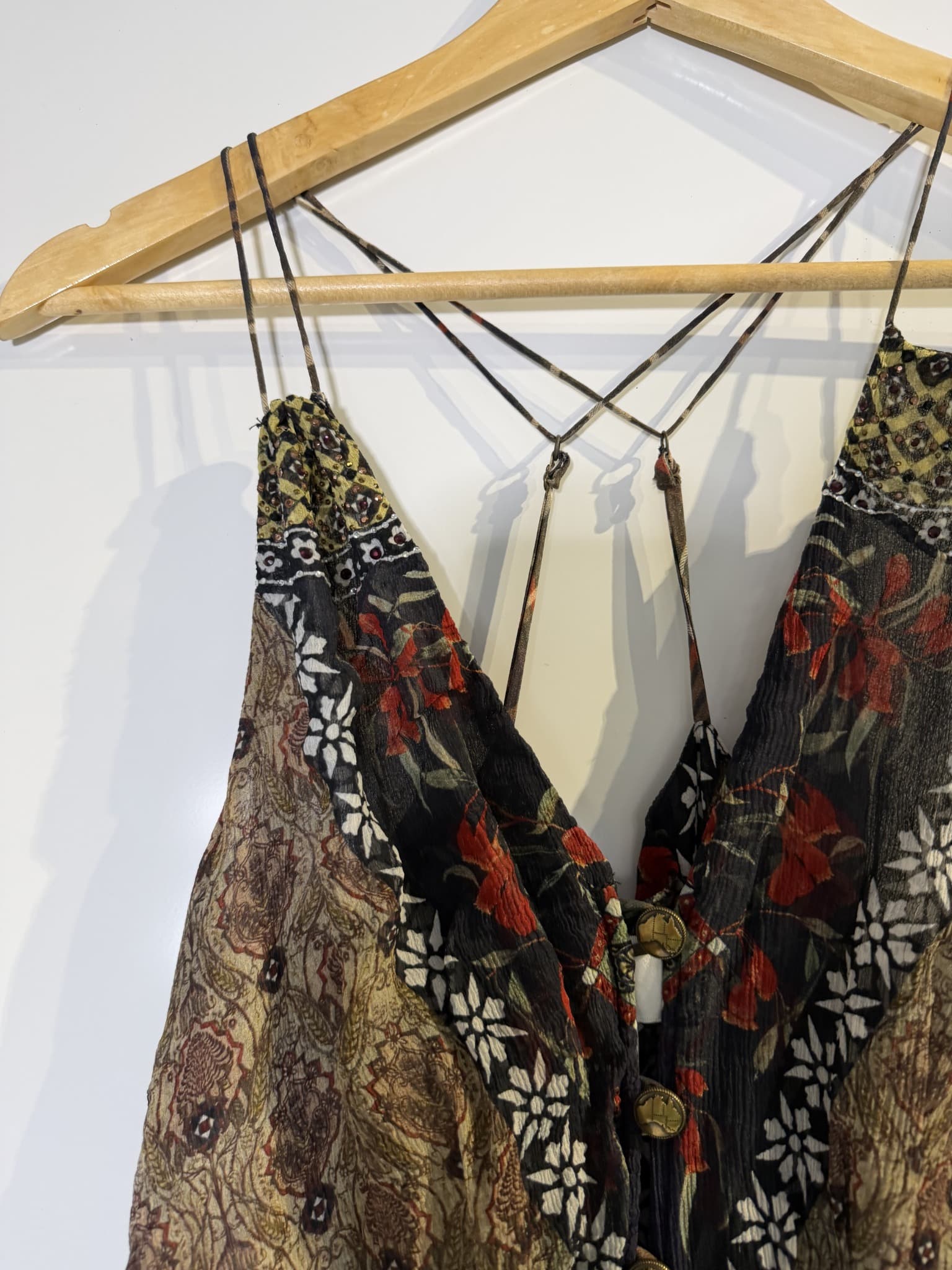 Camilla Patchwork Mixed Print Silk Slip Dress Women's XS — photo 2 of 13