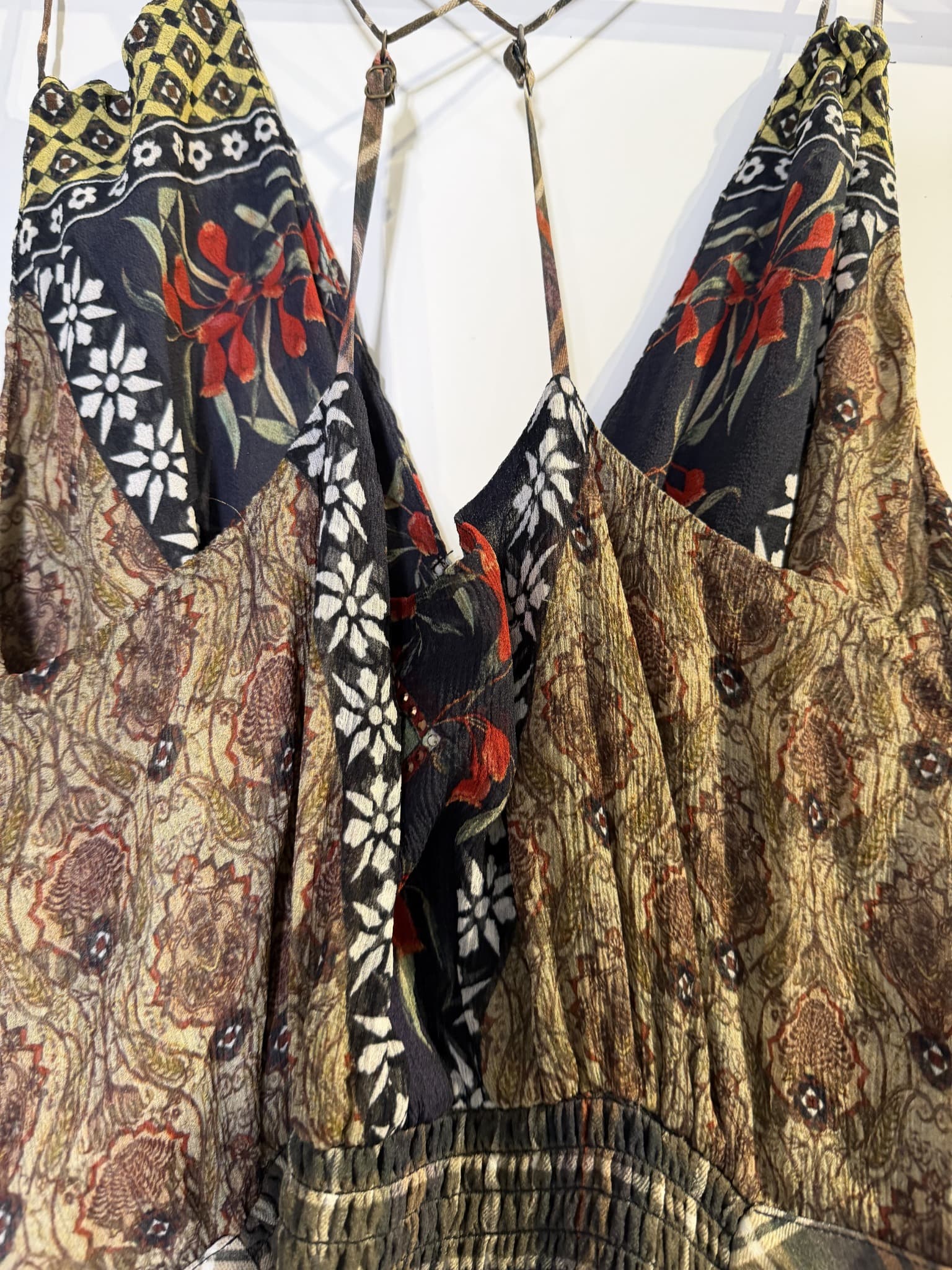 Camilla Patchwork Mixed Print Silk Slip Dress Women's XS — photo 11 of 13