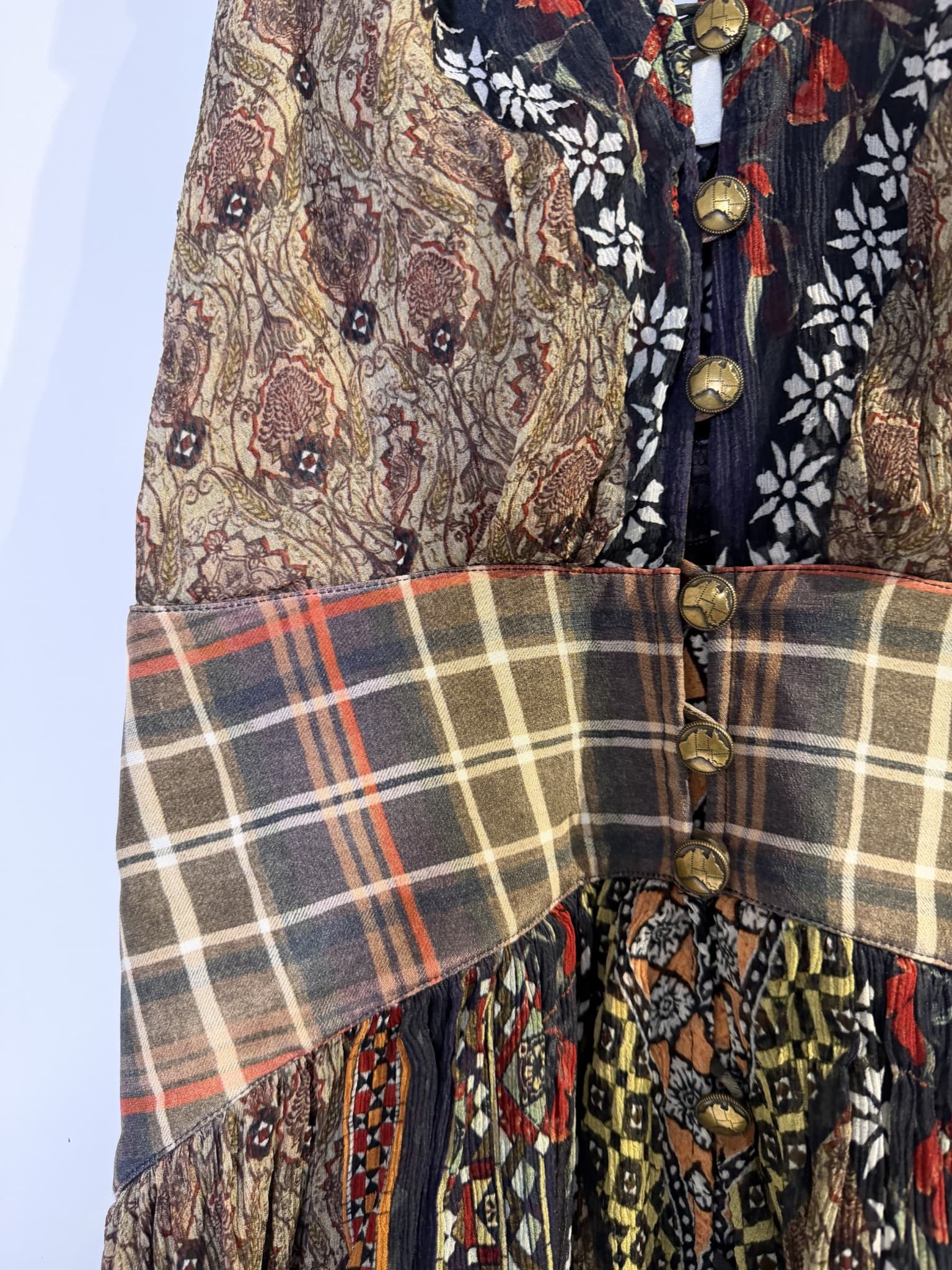 Camilla Patchwork Mixed Print Silk Slip Dress Women's XS — photo 5 of 13