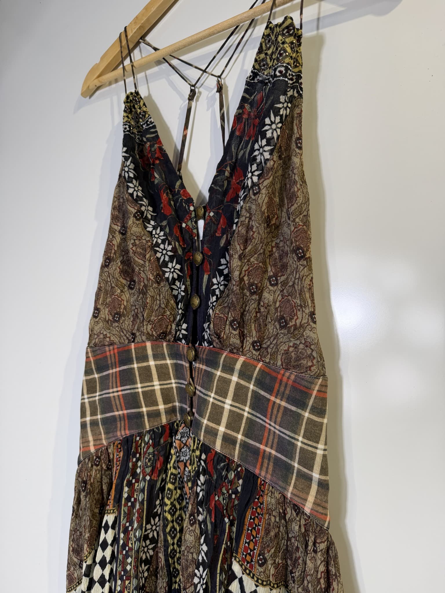 Camilla Patchwork Mixed Print Silk Slip Dress Women's XS — photo 6 of 13