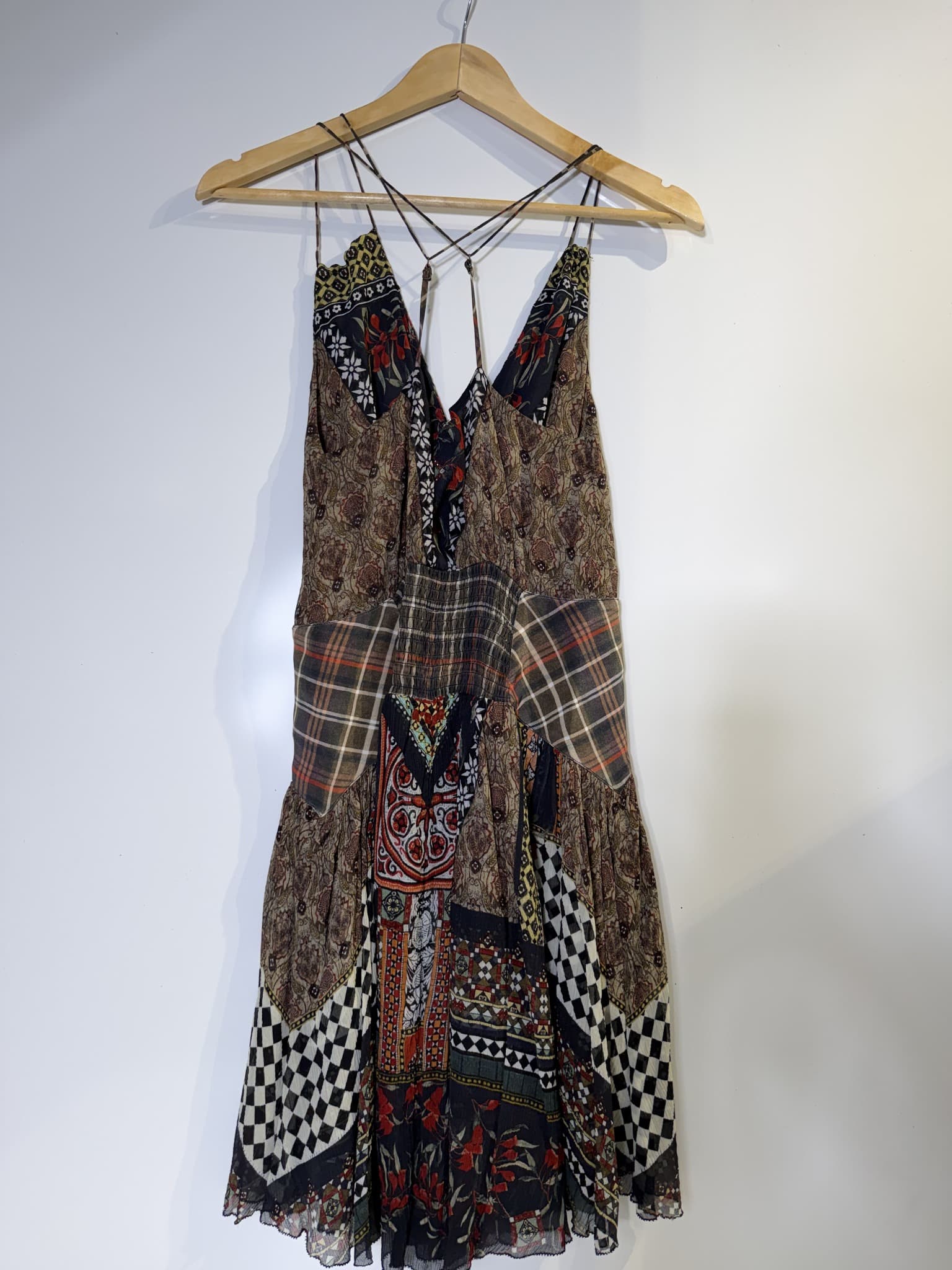 Camilla Patchwork Mixed Print Silk Slip Dress Women's XS — photo 7 of 13