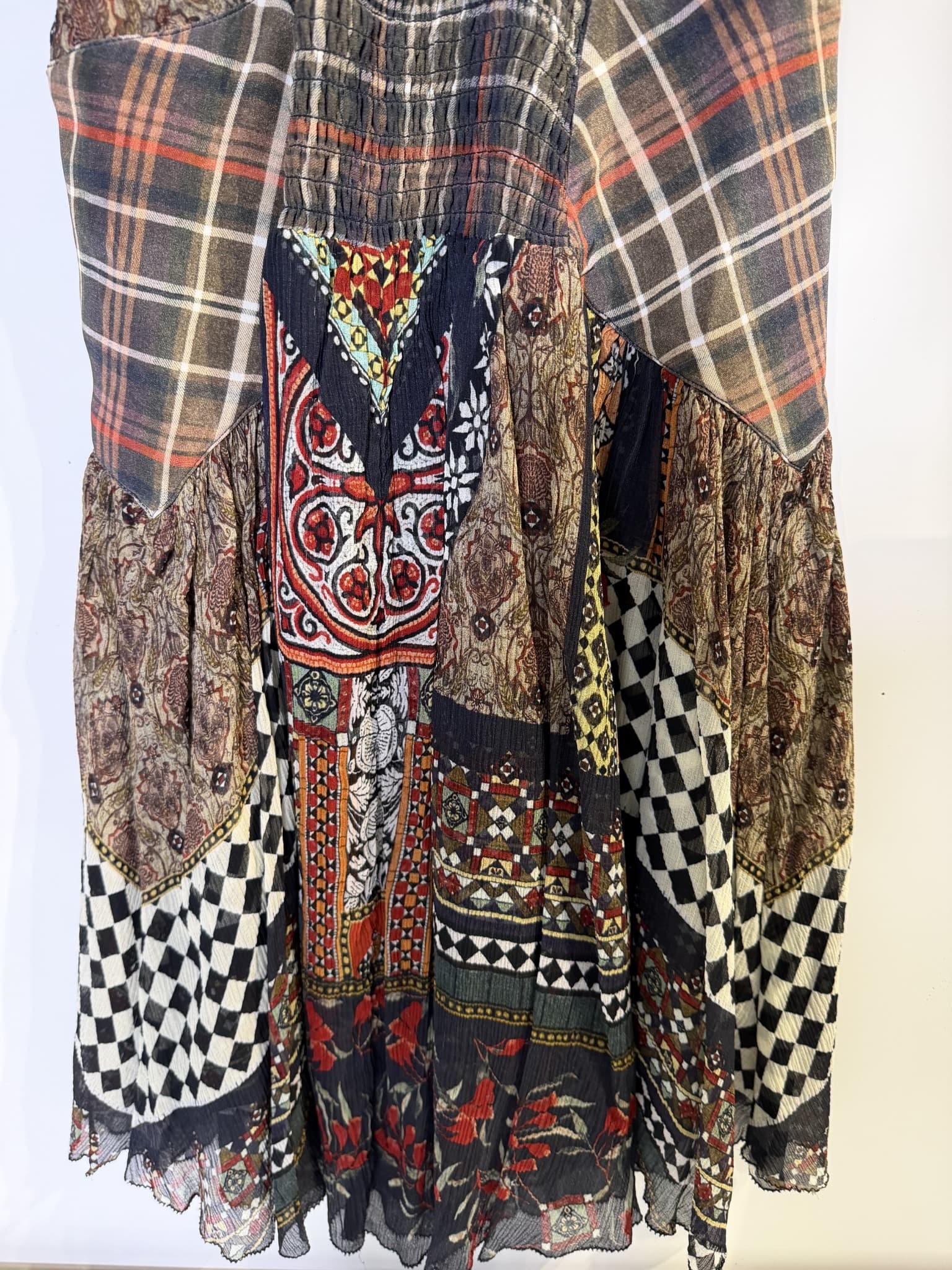 Camilla Patchwork Mixed Print Silk Slip Dress Women's XS — photo 9 of 13