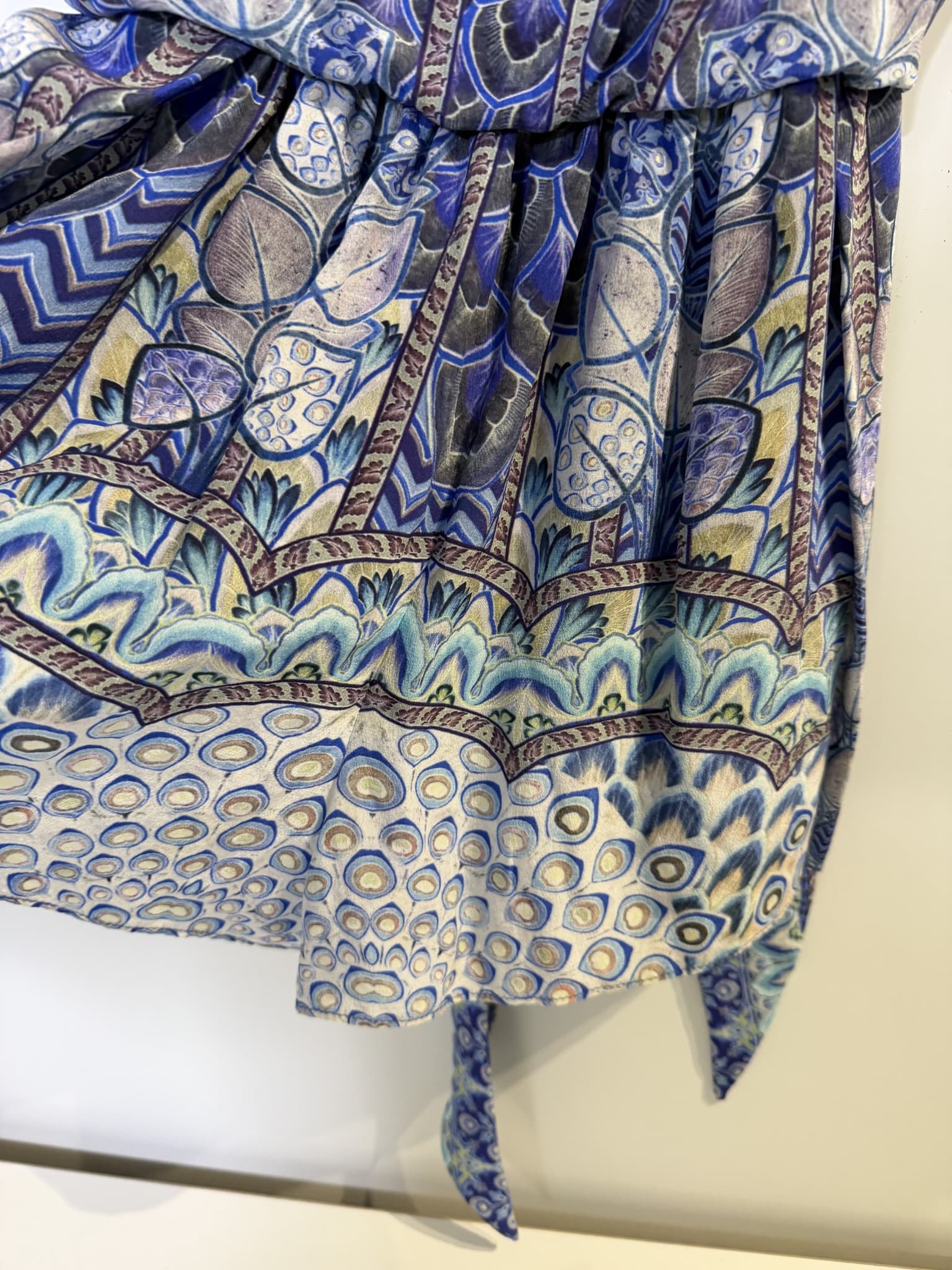 Camilla Silk Embellished Cami Dress Blue Patterned Size S — photo 4 of 14