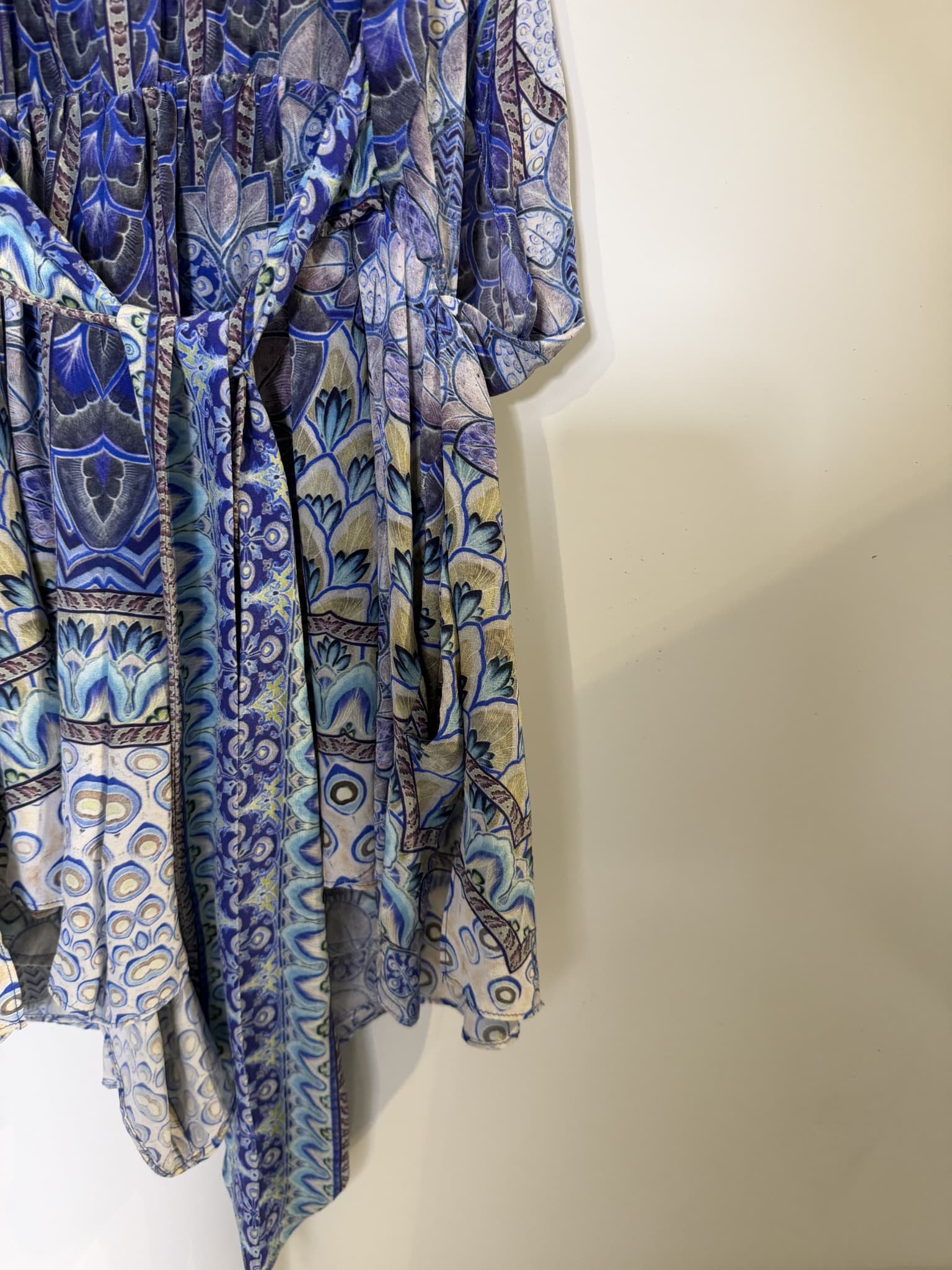 Camilla Silk Embellished Cami Dress Blue Patterned Size S — photo 12 of 14