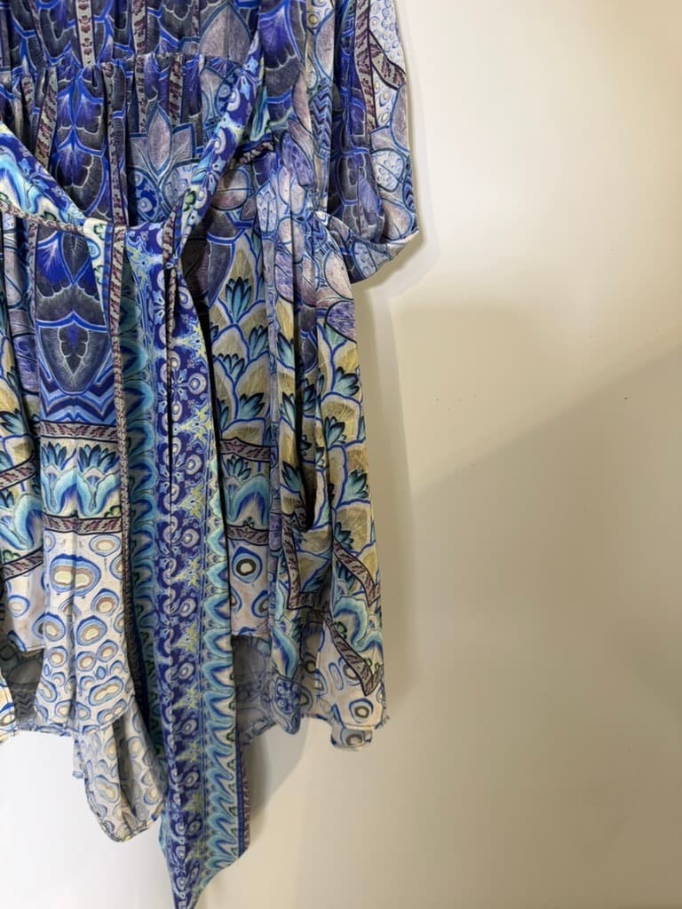 Camilla Silk Embellished Cami Top - Blue Floral Print Size S — photo 8 of 13