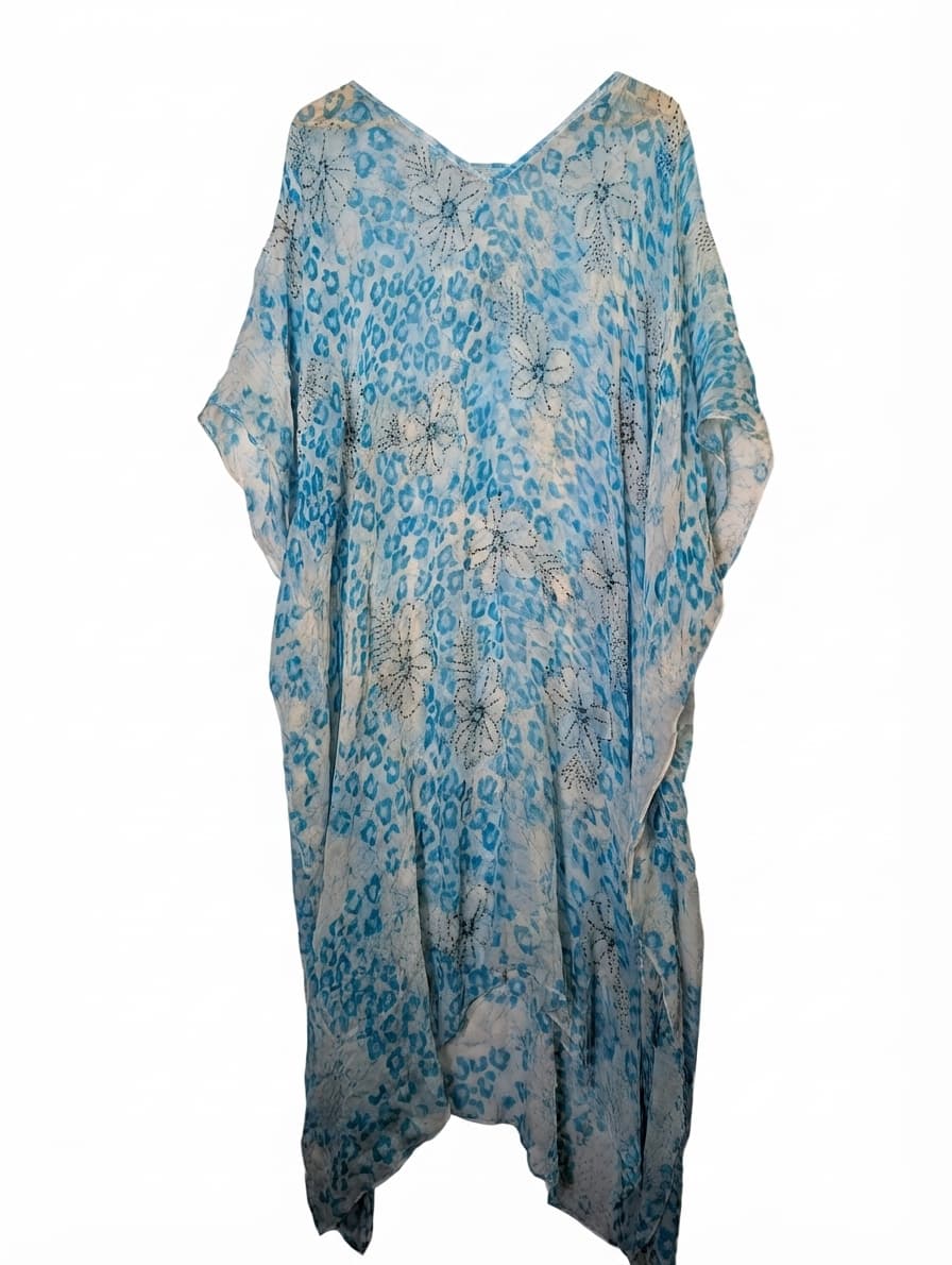 Camilla Silk Kaftan Blue Animal Print One Size — photo 1 of 7