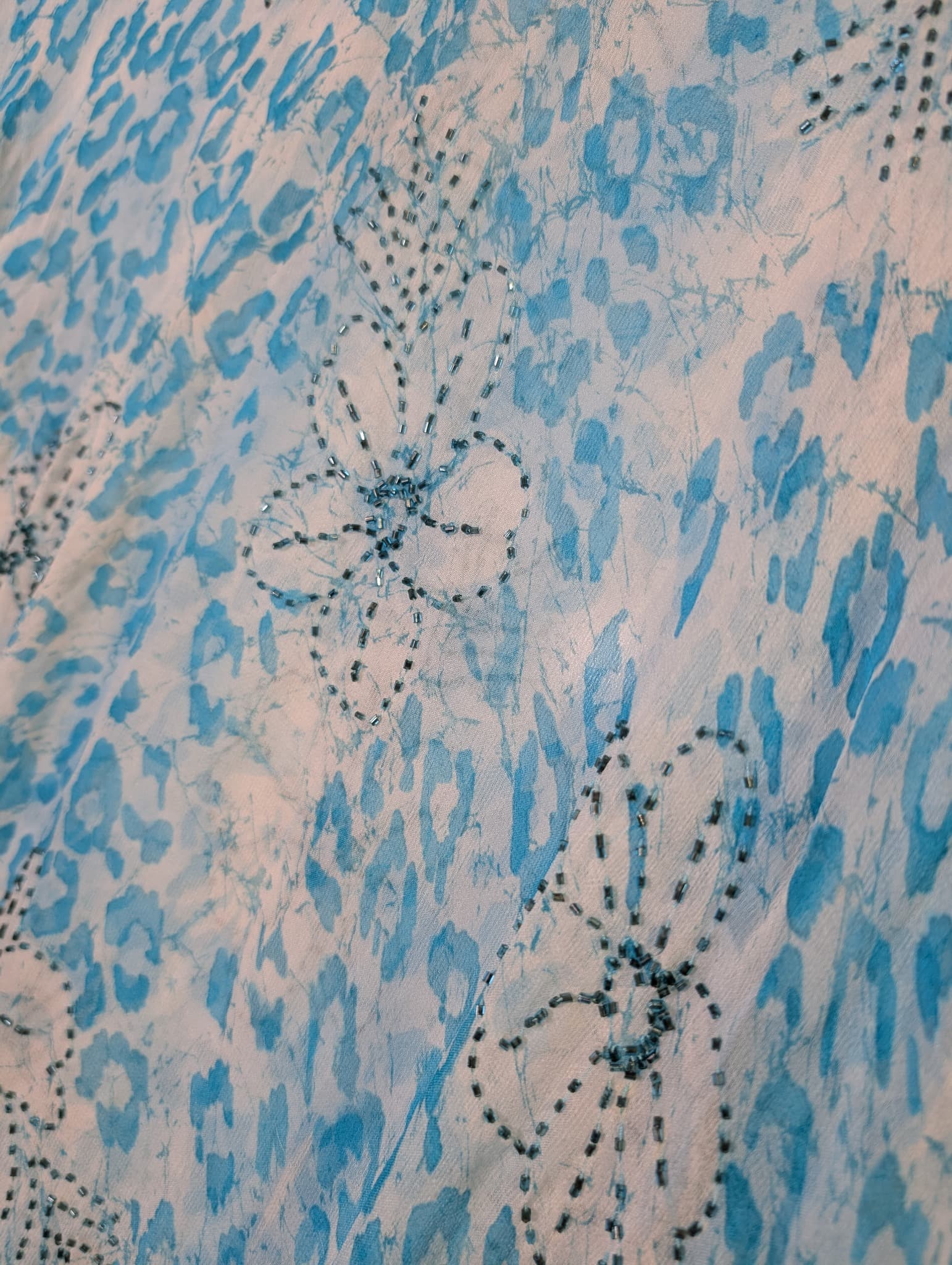 Camilla Silk Kaftan Blue Animal Print One Size — photo 2 of 7