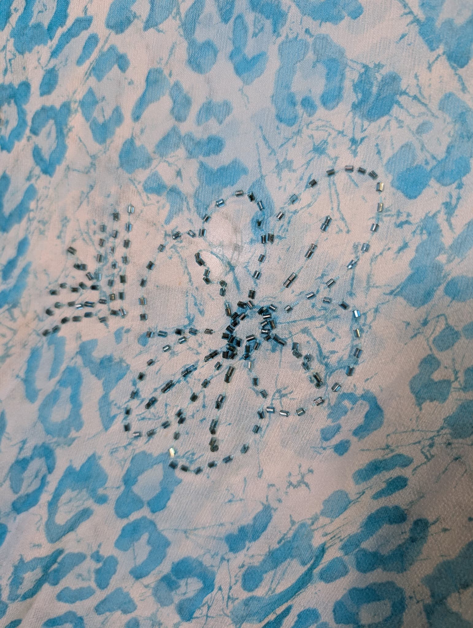 Camilla Silk Kaftan Blue Animal Print One Size — photo 3 of 7