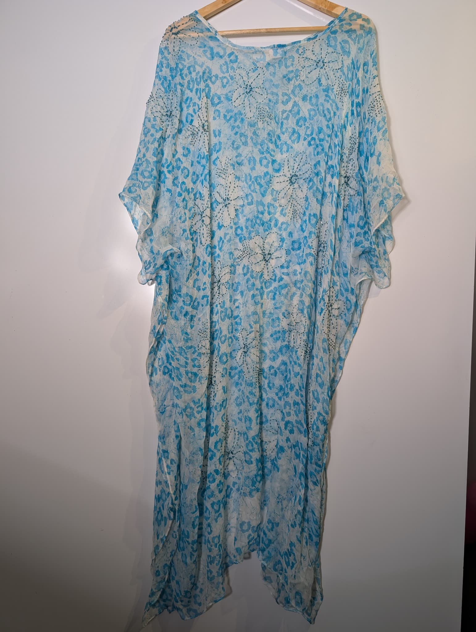 Camilla Silk Kaftan Blue Animal Print One Size — photo 4 of 7