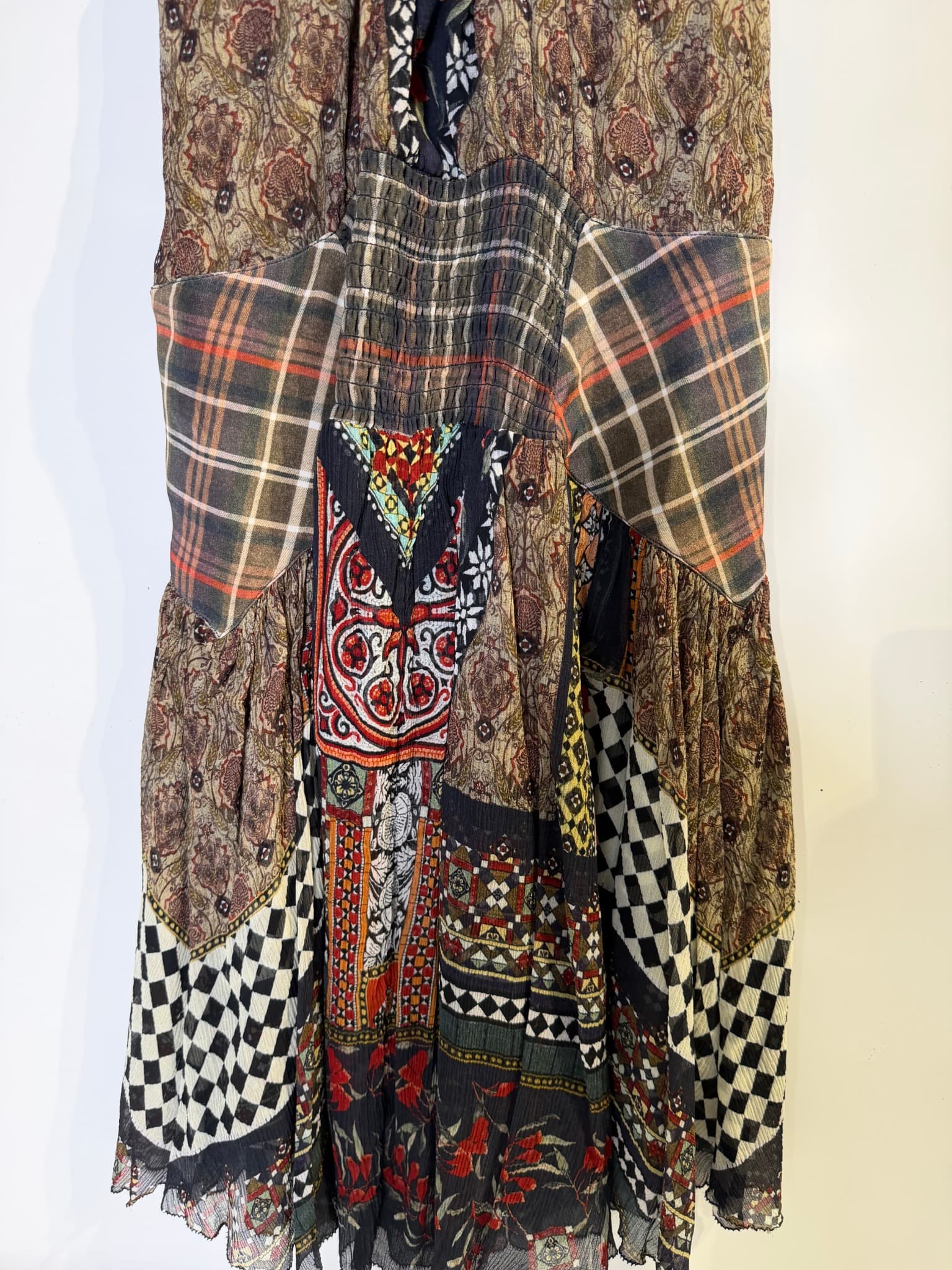 Camilla Silk Patchwork Mini Dress Vibrant Bohemian Print Size XS — photo 8 of 14