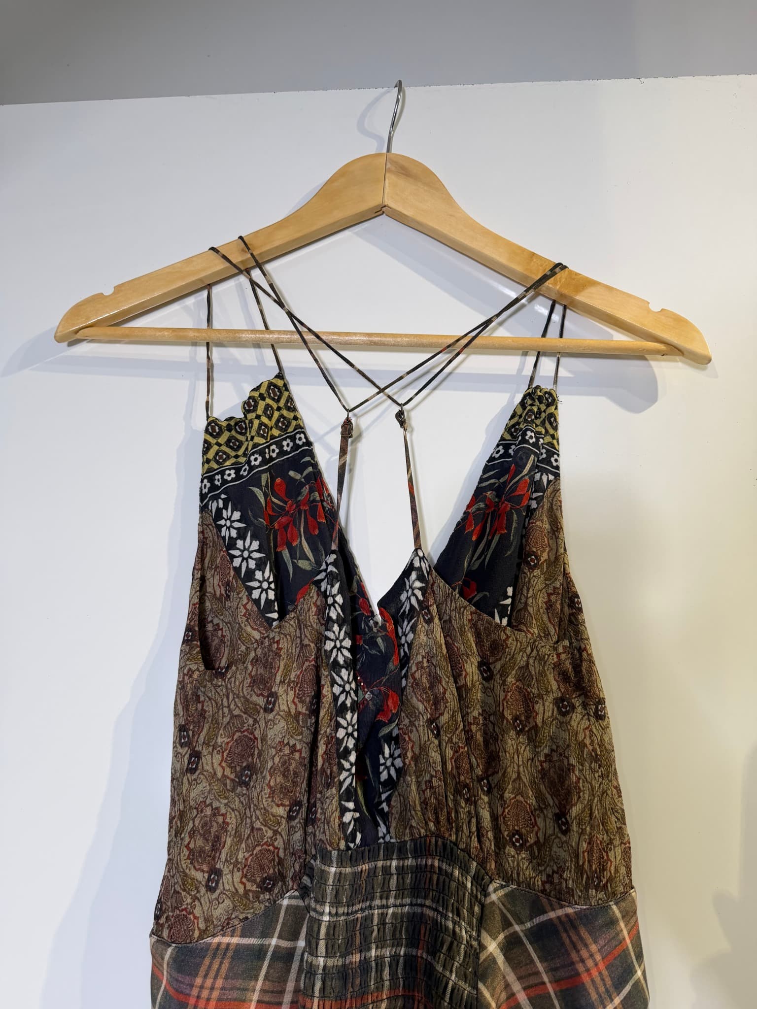 Camilla Silk Patchwork Mini Dress Vibrant Bohemian Print Size XS — photo 10 of 14