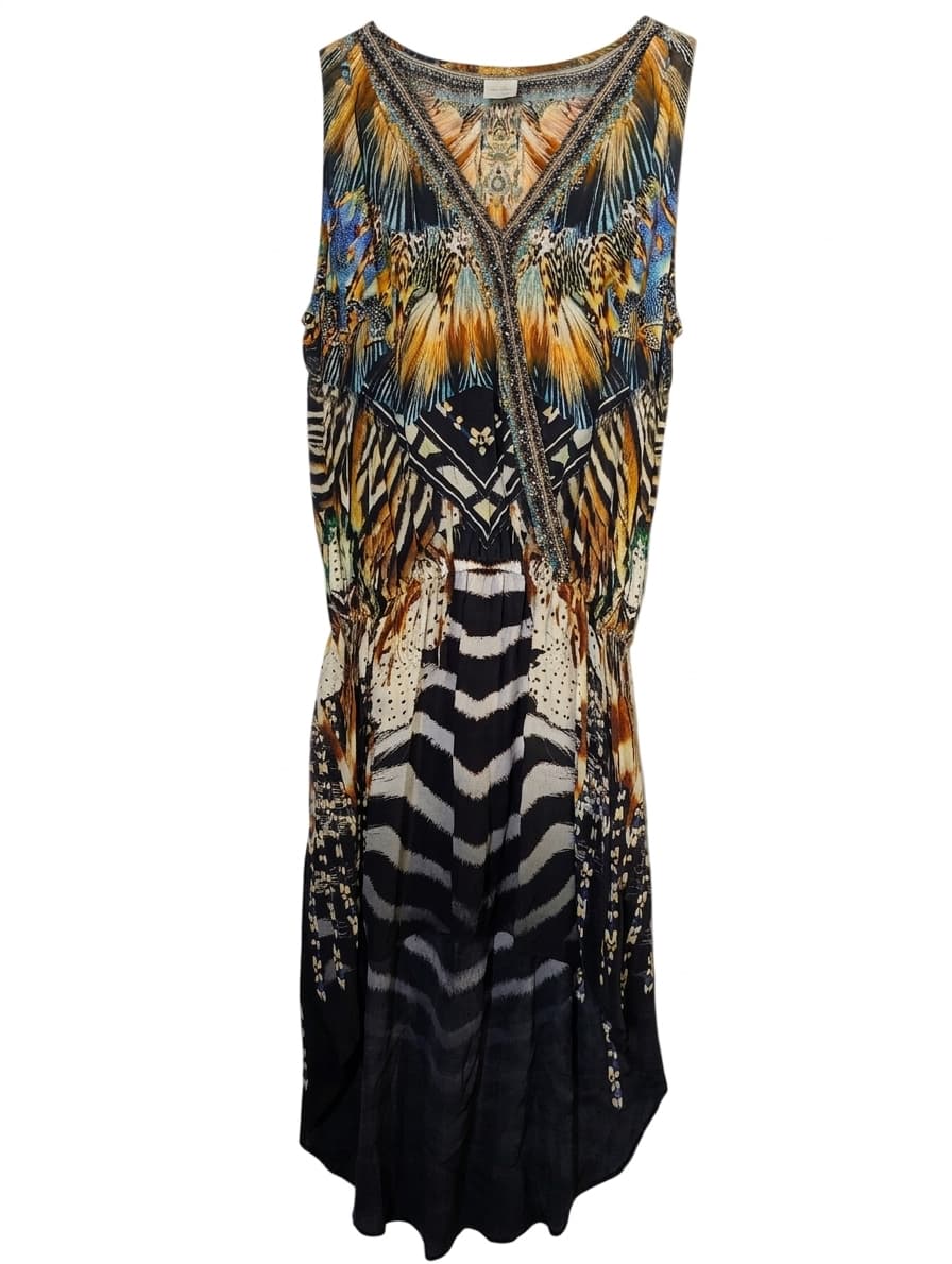 Camilla With Love As Within Embellished V-Neck Silk Dress — photo 1 of 9