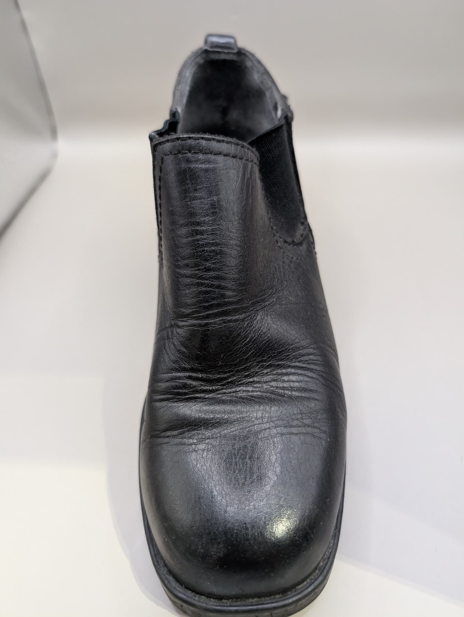 CANDY Black Leather Ankle Boots Women's Chelsea Heel — photo 5 of 8