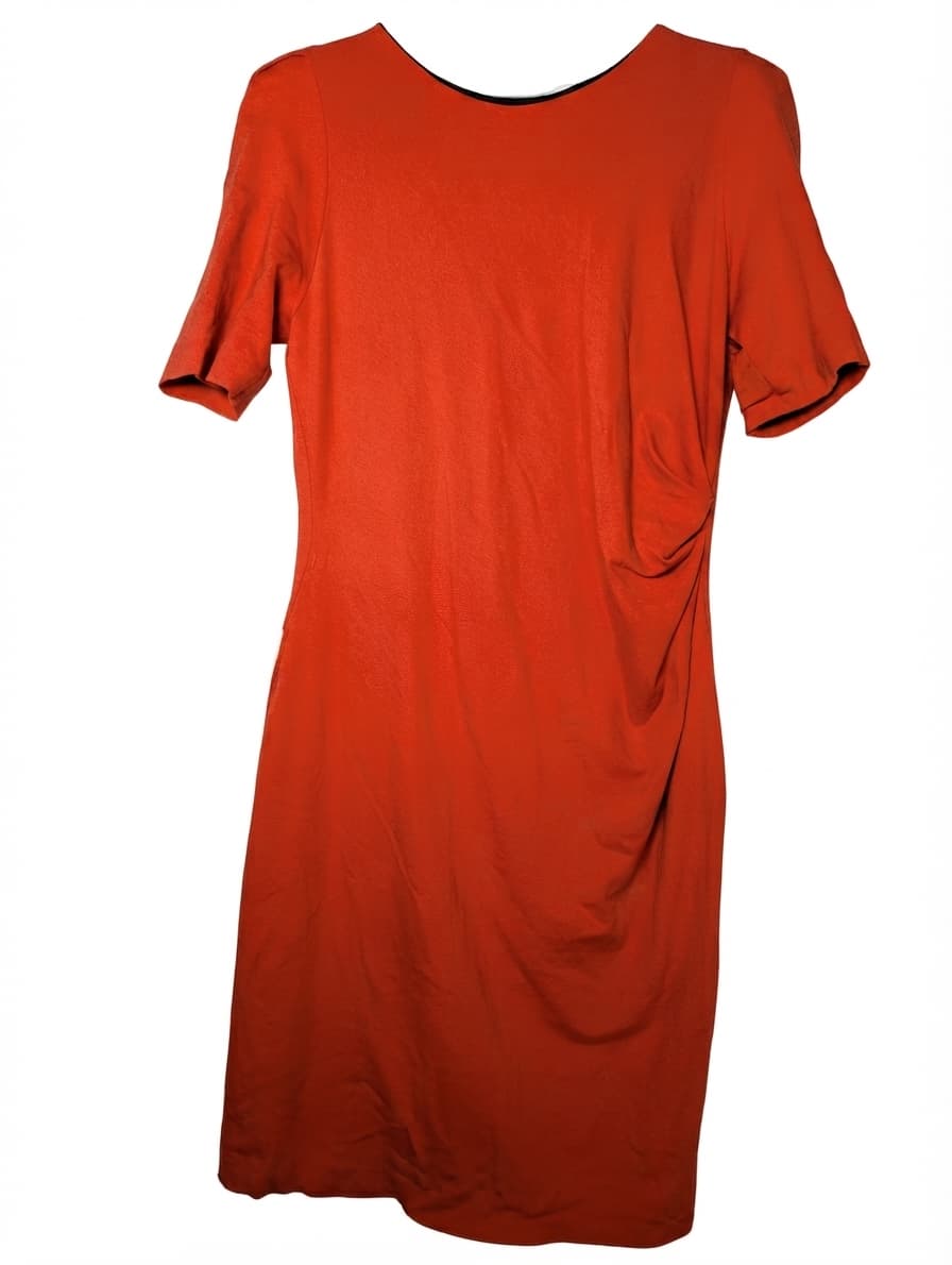 Carla Zampatti Ruched Sheath Dress Orange Women's AU 16 — photo 1 of 7
