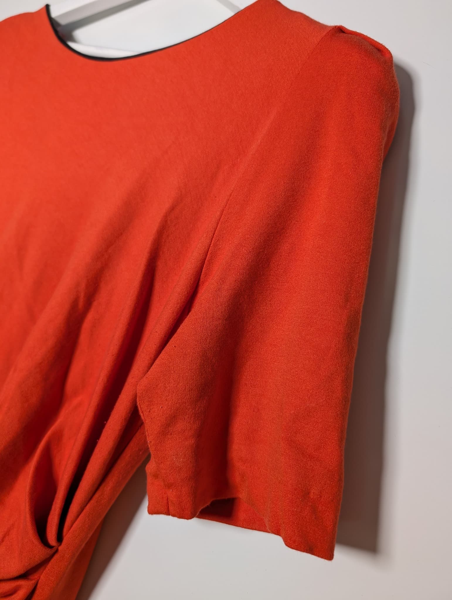 Carla Zampatti Ruched Sheath Dress Orange Women's AU 16 — photo 3 of 7