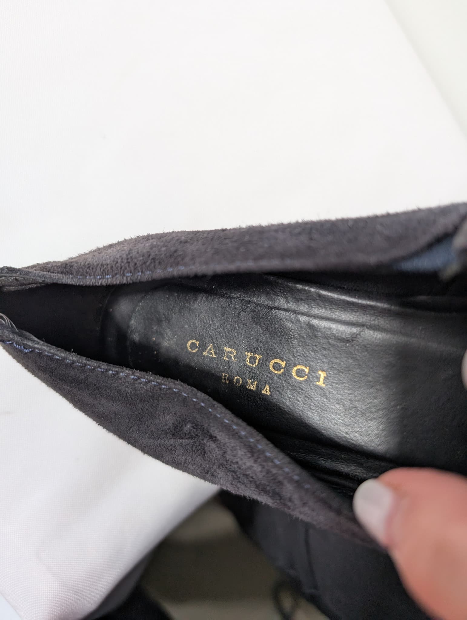 Carucci Roma Suede and Patent Leather Cap-Toe Loafers Black Blue EU 38 — photo 6 of 8