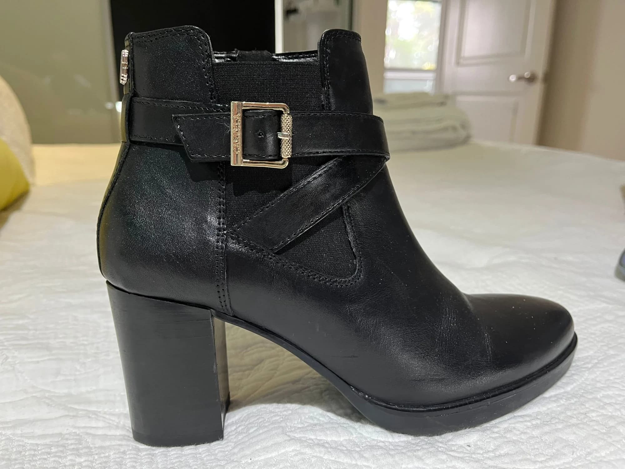 Carvela Black Leather Block Heel Ankle Boots EU 40 — photo 1 of 5
