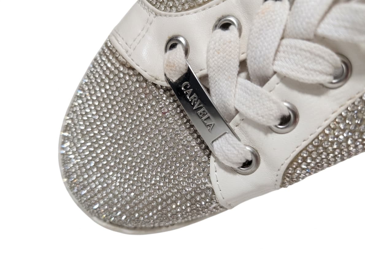 Carvela Kurt Geiger Crystal Embellished Platform Sneakers White — photo 1 of 9