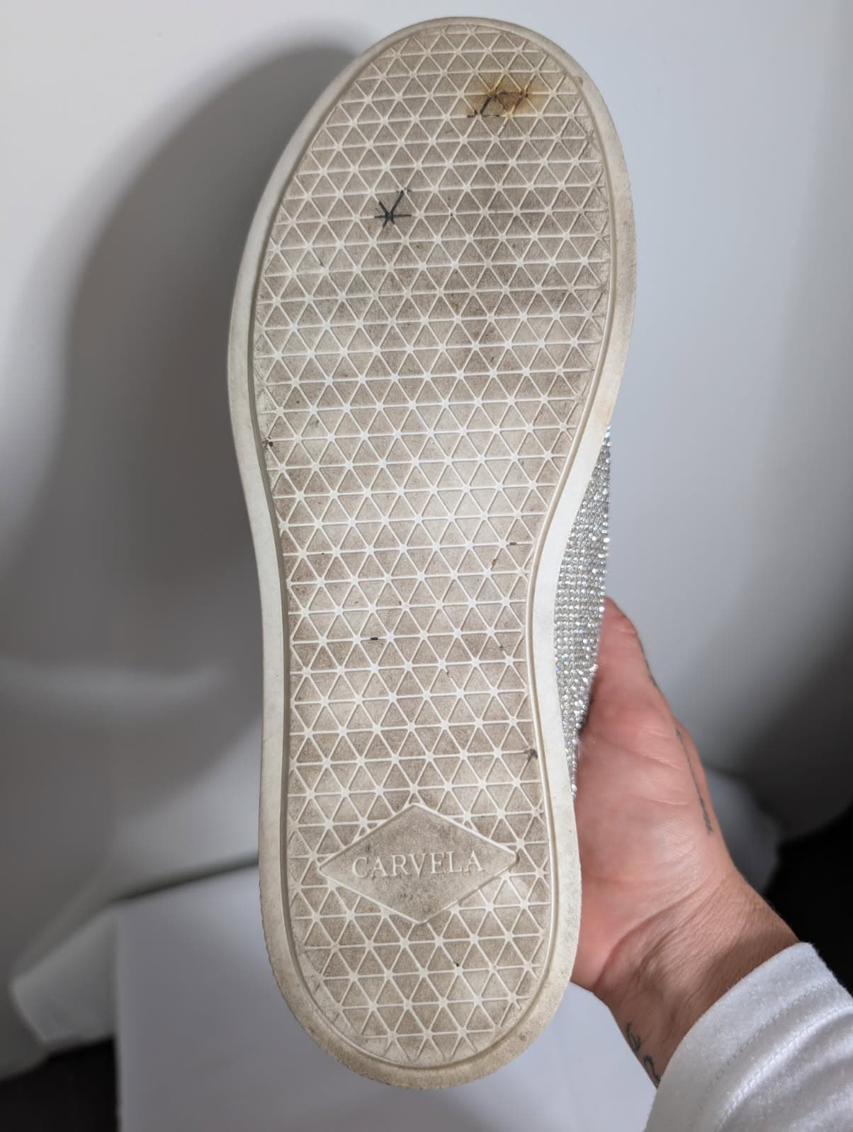 Carvela Kurt Geiger Crystal Embellished Platform Sneakers White — photo 3 of 9