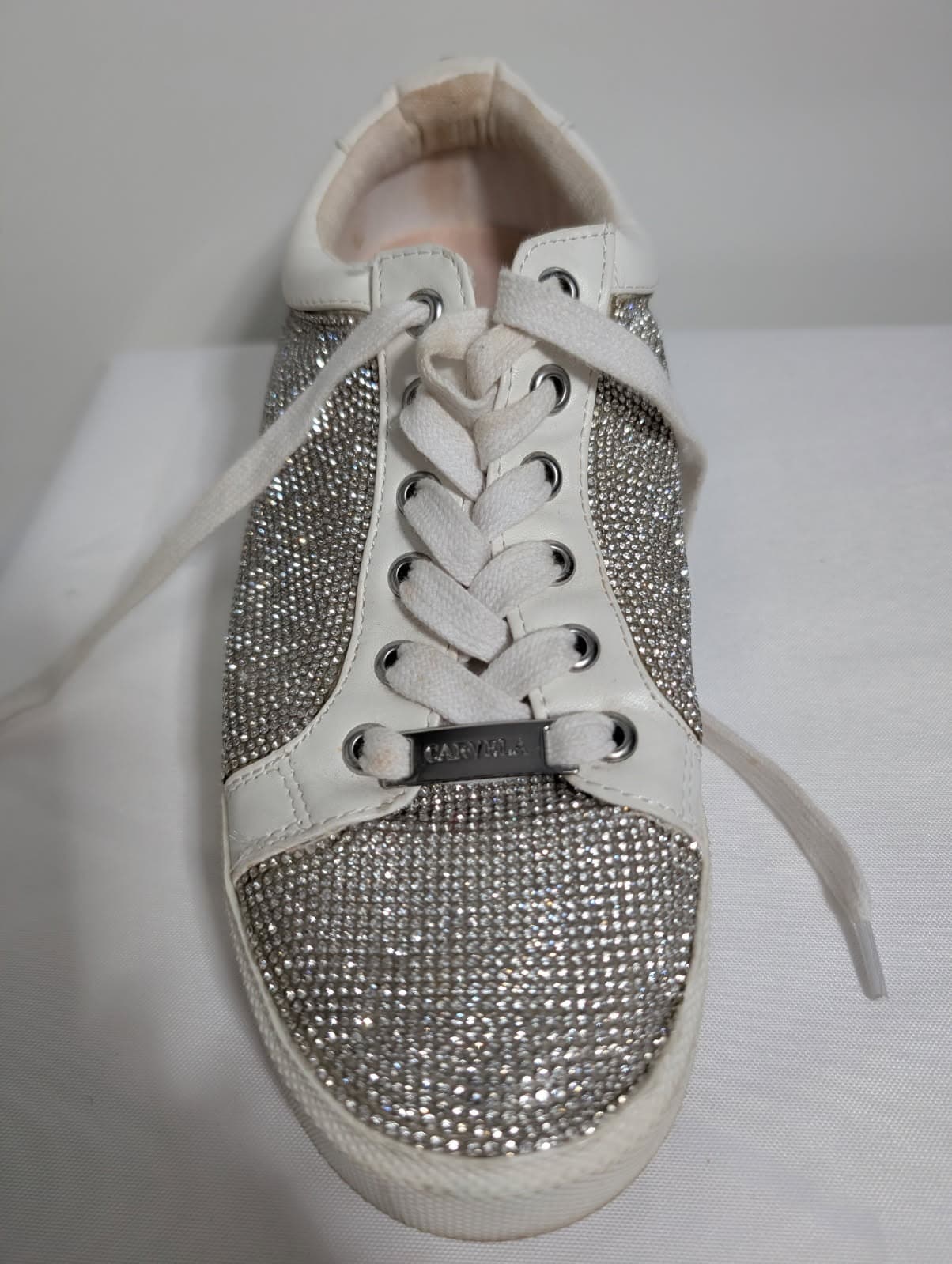 Carvela Kurt Geiger Crystal Embellished Platform Sneakers White — photo 5 of 9