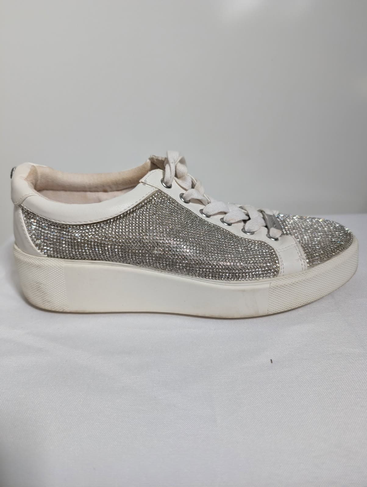 Carvela Kurt Geiger Crystal Embellished Platform Sneakers White — photo 6 of 9