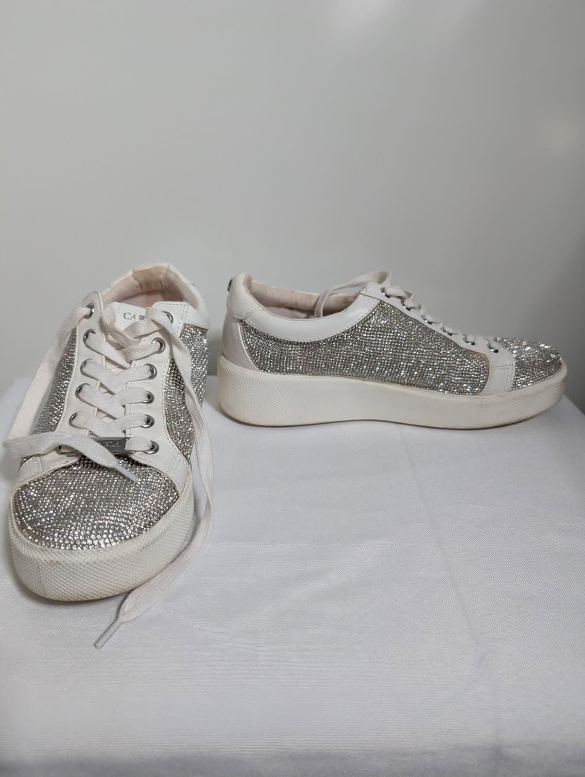 Carvela Kurt Geiger Crystal Embellished Platform Sneakers White — photo 7 of 9