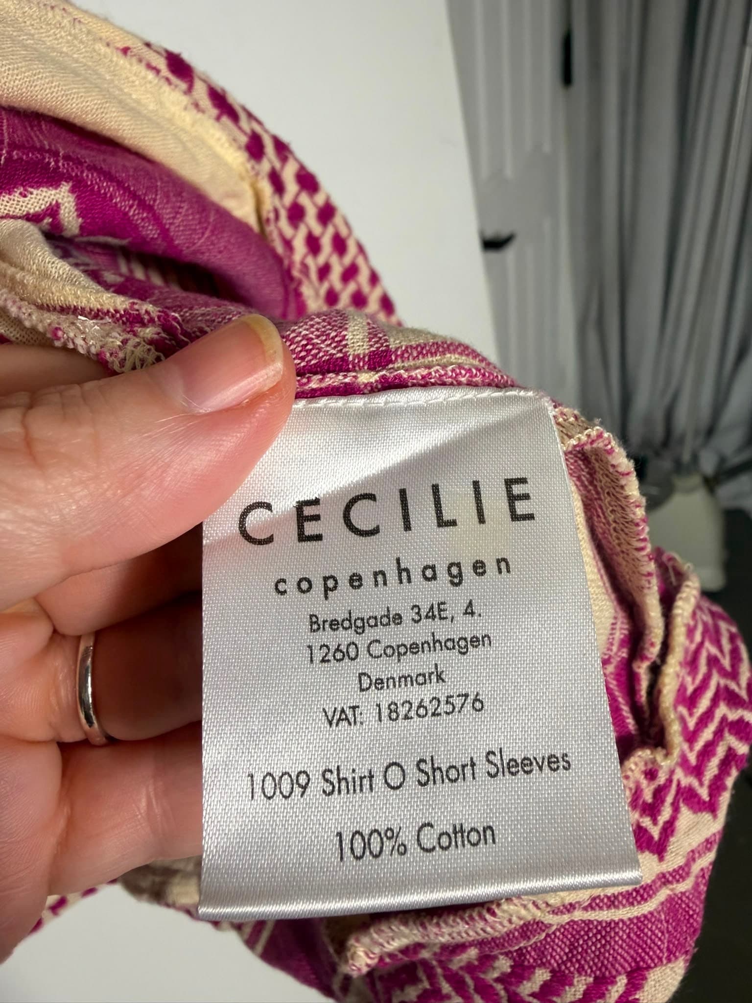 Cecilie Copenhagen Keffiyeh Print Blouse Pink & Cream Size M — photo 2 of 6