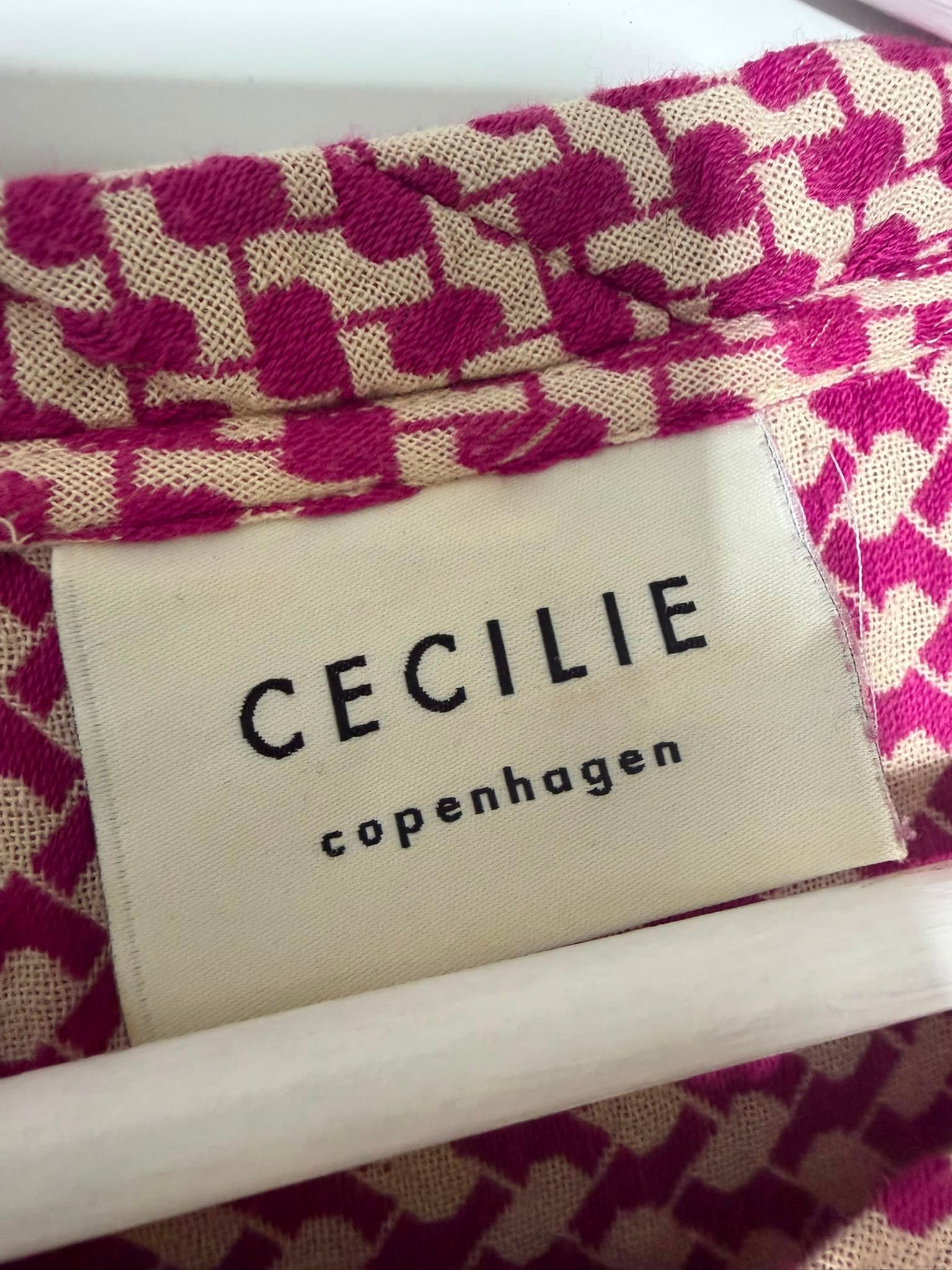 Cecilie Copenhagen Keffiyeh Print Blouse Pink & Cream Size M — photo 5 of 6