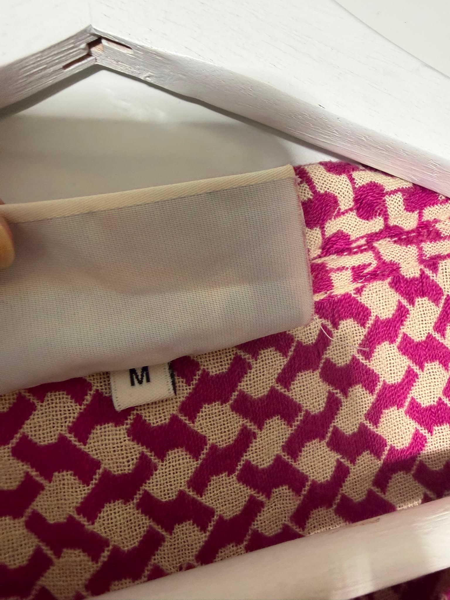 Cecilie Copenhagen Keffiyeh Print Blouse Pink & Cream Size M — photo 6 of 6