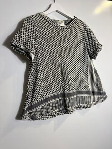 Cecilie Copenhagen Keffiyeh Print Cotton Blouse Black and White One Size — photo 4 of 4