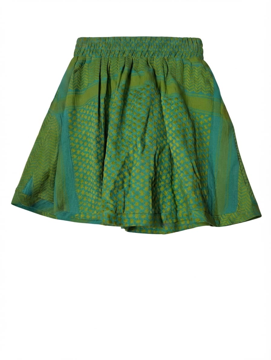 Cecilie Copenhagen Keffiyeh Print Mini Skirt Green Size S — photo 1 of 9