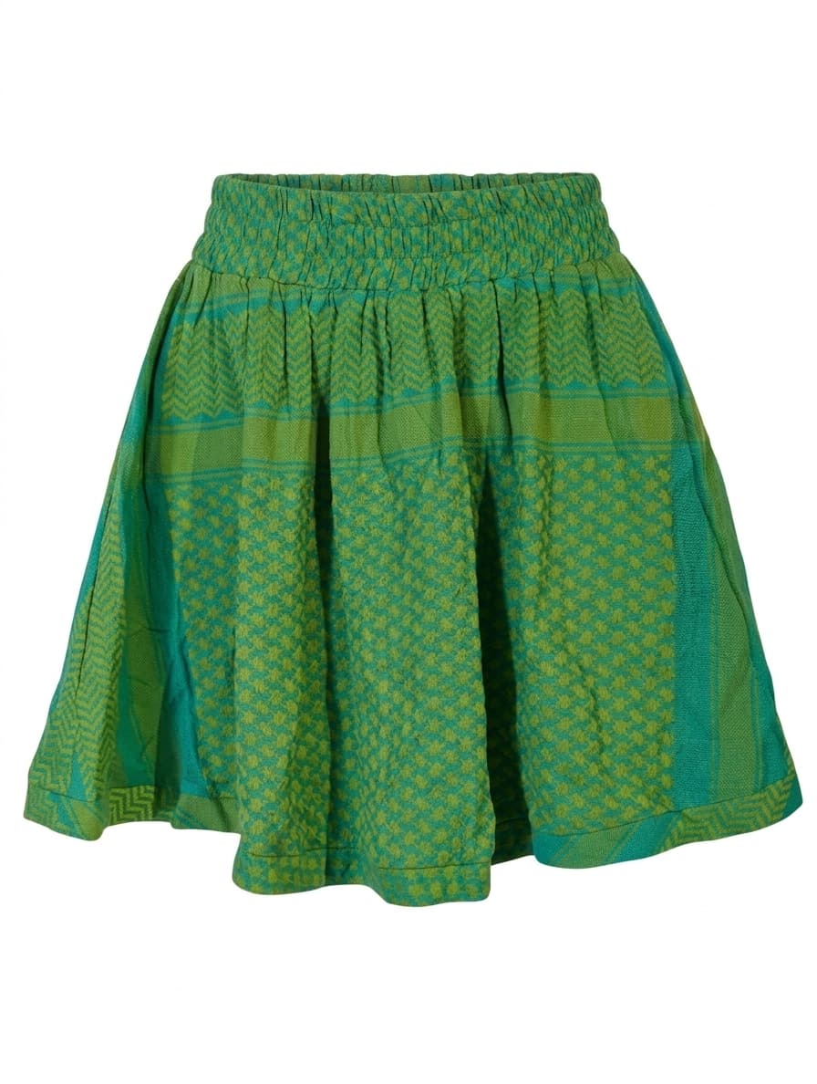 Cecilie Copenhagen Patterned Elastic Waist Skirt - Green & Teal Size S — photo 1 of 8