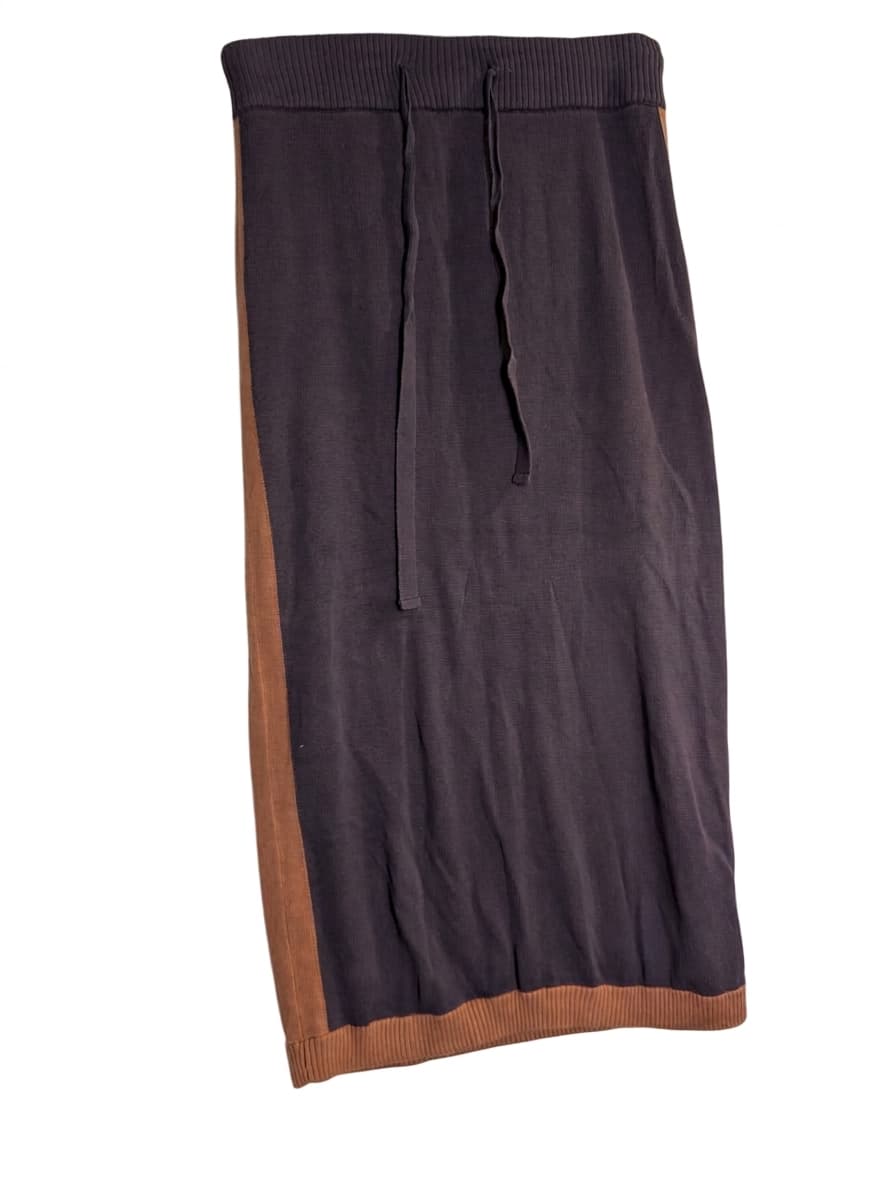 Ceres Life Organic Cotton Knit Midi Skirt Brown & Charcoal Size S — photo 1 of 4