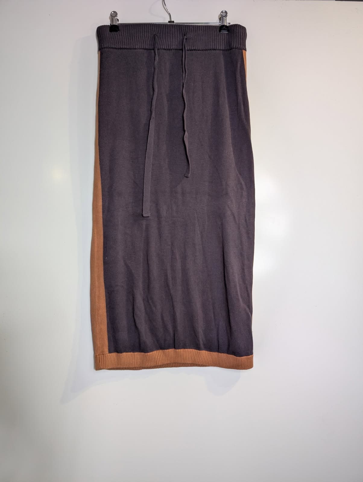 Ceres Life Organic Cotton Knit Midi Skirt Brown & Charcoal Size S — photo 2 of 4