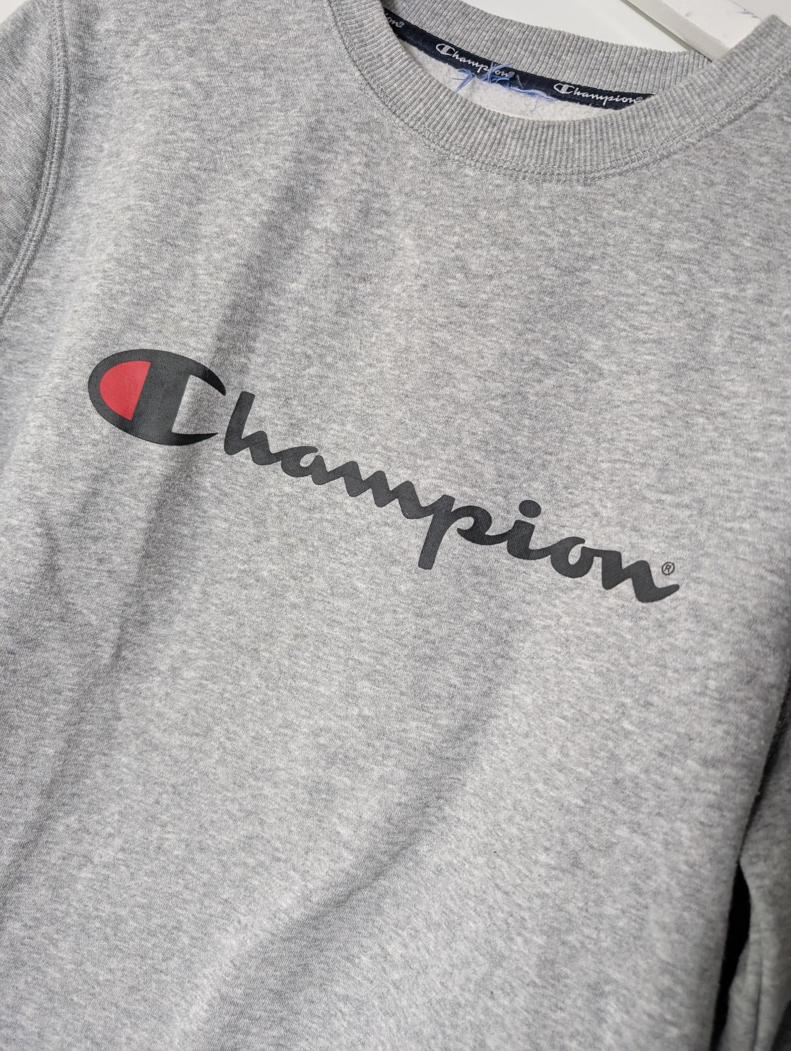 Champion Powerblend Fleece Crewneck Sweatshirt Grey Men's M — photo 2 of 4