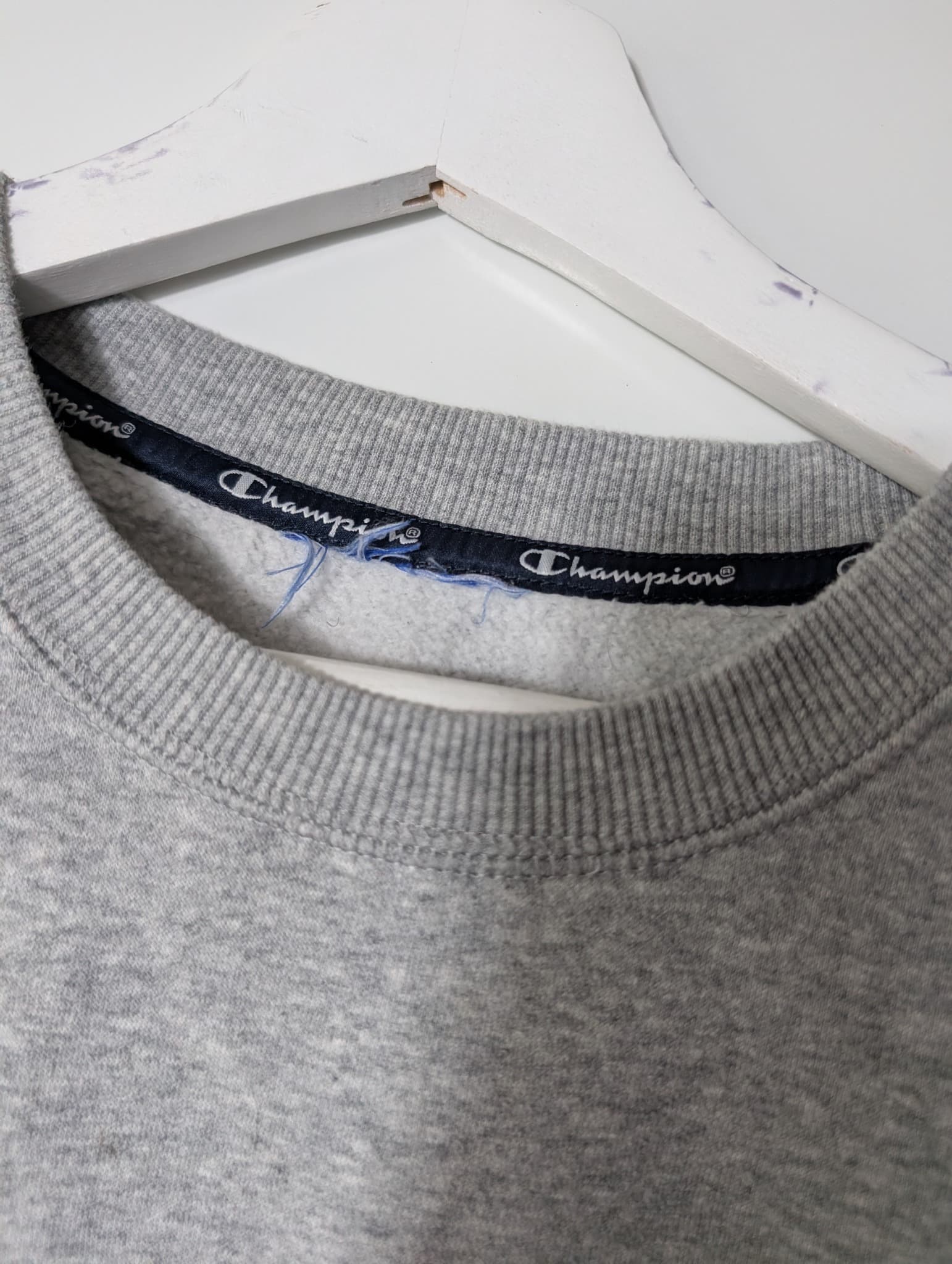 Champion Powerblend Fleece Crewneck Sweatshirt Grey Men's M — photo 3 of 4