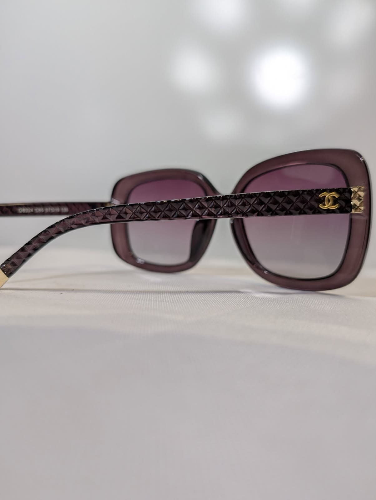Chanel 54024 C65 Sunglasses Quilted Frame Dark Purple 57-19-138 — photo 2 of 6