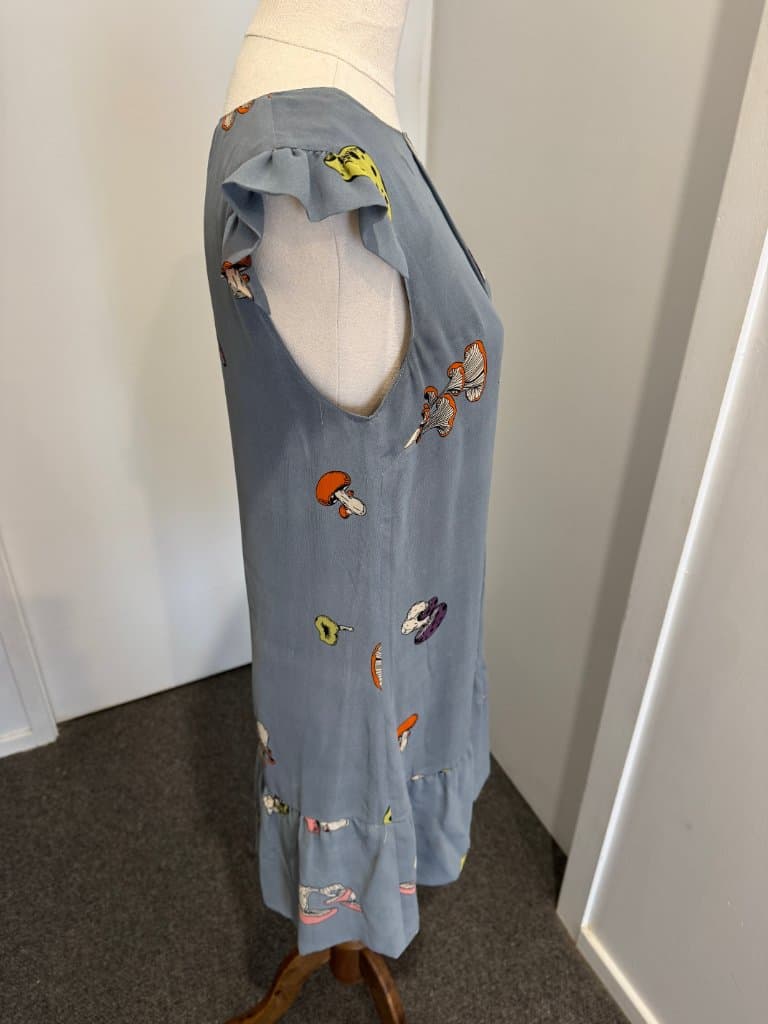 Chim Yen Junk Stuff Mushroom Print Silk Shift Dress - Grey Size M — photo 4 of 8