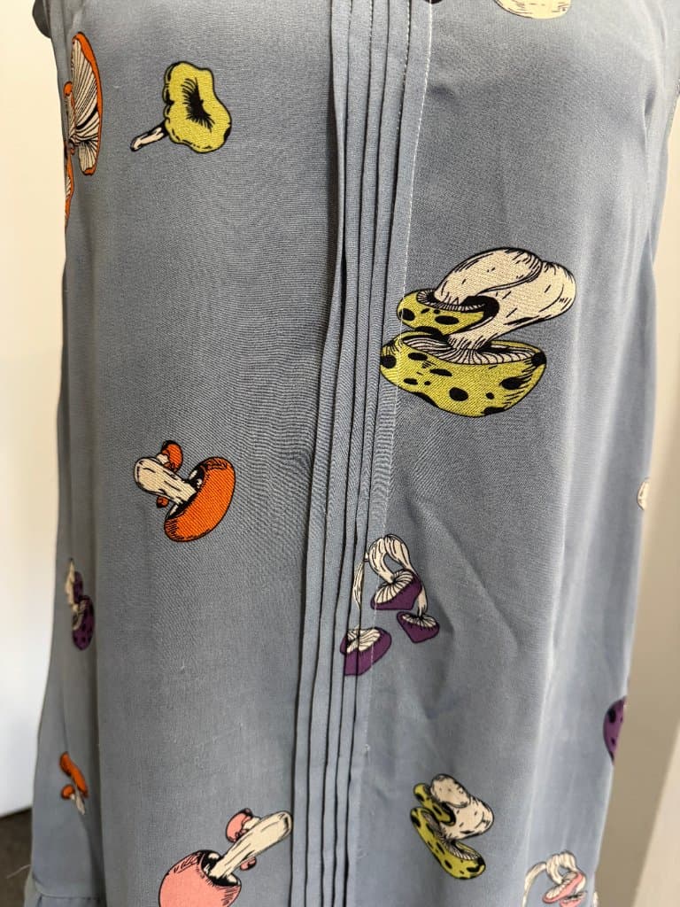 Chim Yen Junk Stuff Mushroom Print Silk Shift Dress - Grey Size M — photo 8 of 8