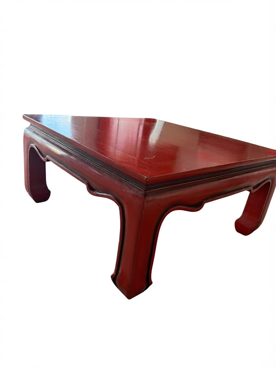 Chinese Ming Style Red Lacquer Square Coffee Table Low Table Asian Antique — photo 1 of 3