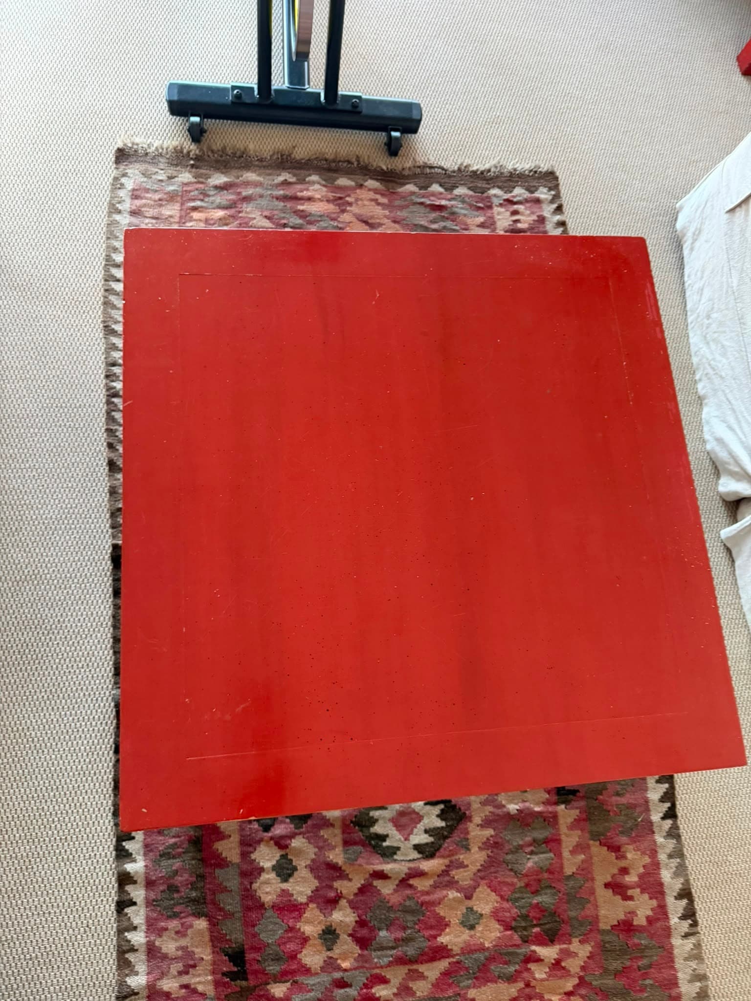 Chinese Ming Style Red Lacquer Square Coffee Table Low Table Asian Antique — photo 3 of 3