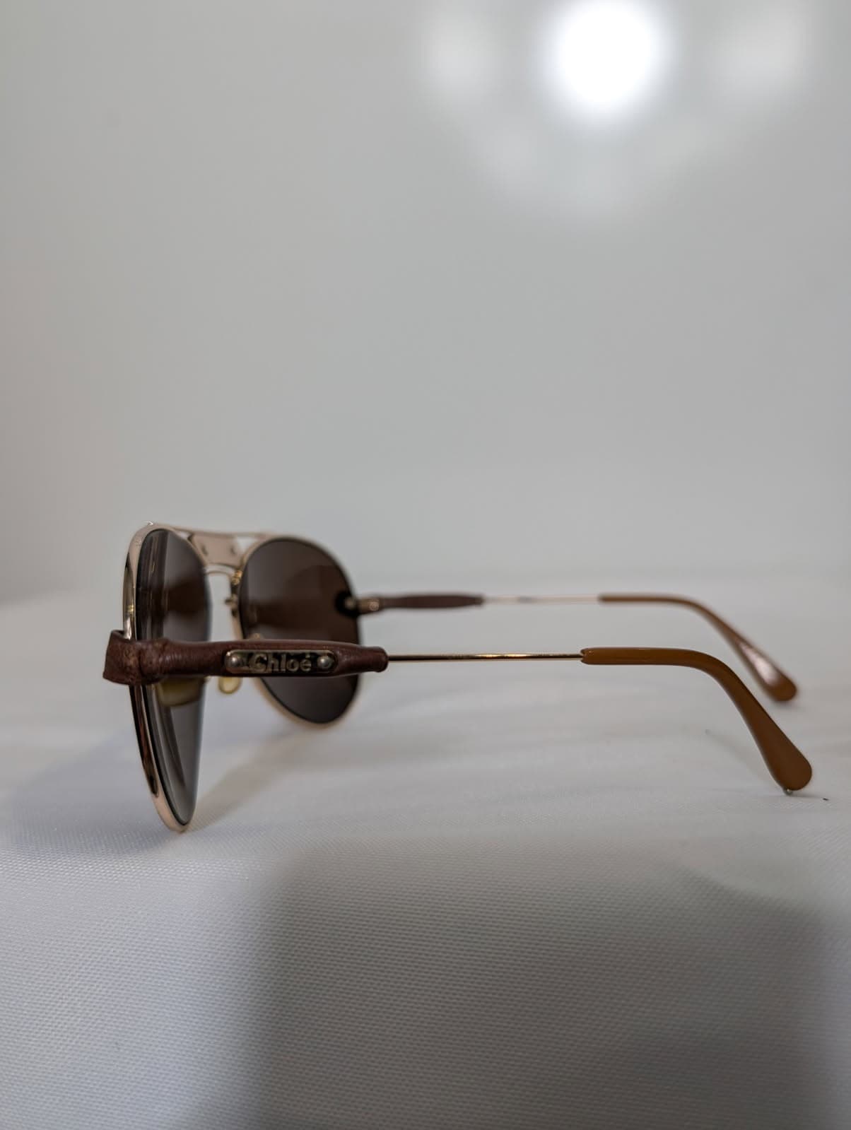 Chloé Aviator Sunglasses - Brown and Gold Tone — photo 2 of 5