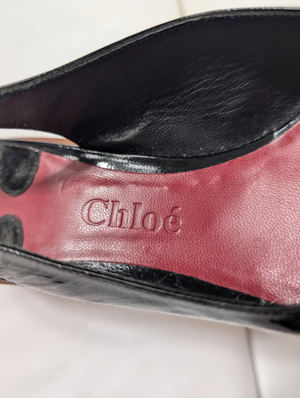 Chloé Black Patent Slingback Wedges EU38 — photo 7 of 9