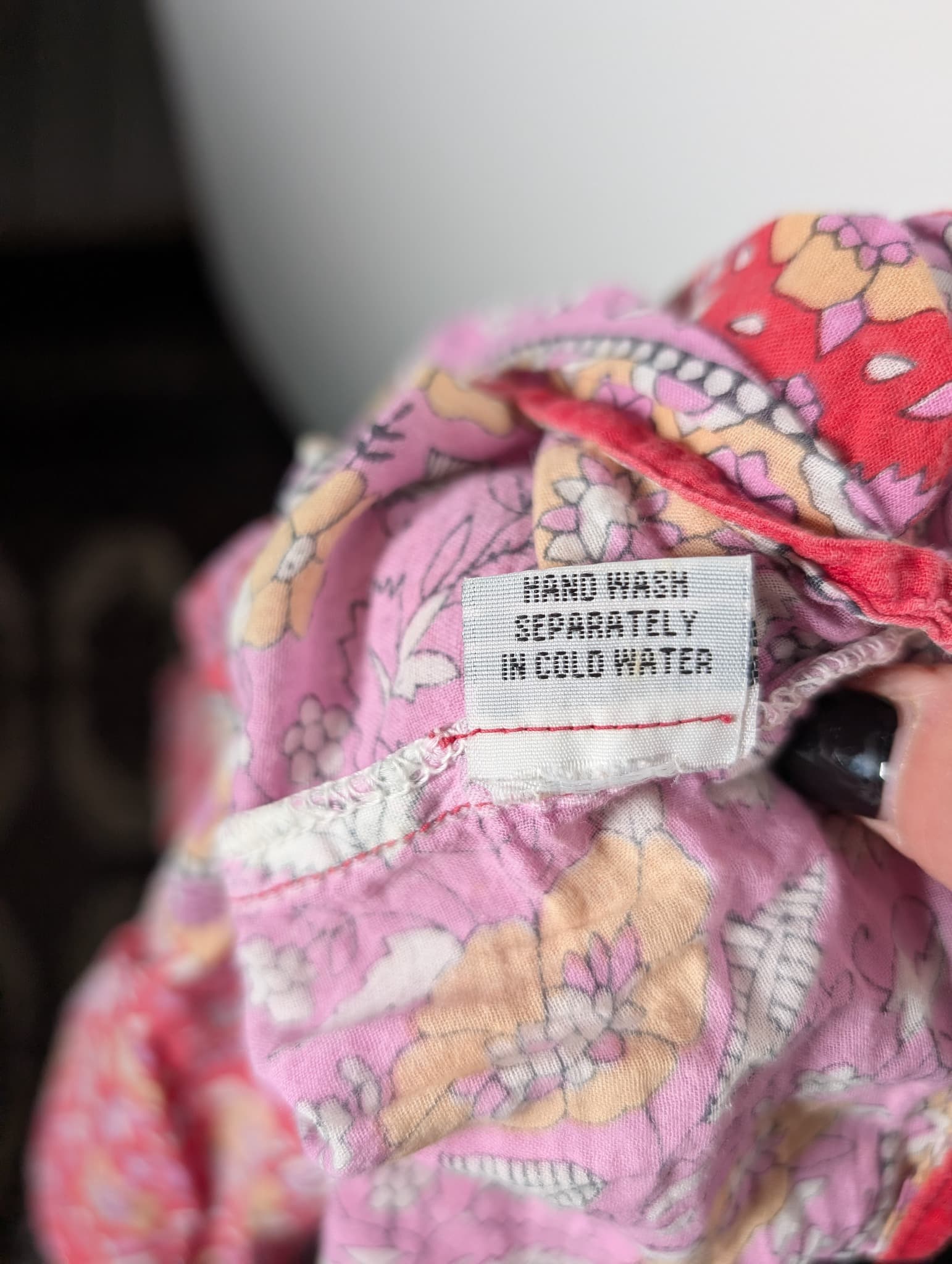 Chowchilla Vintage Floral Boho Tunic Dress Pink & Red Size L — photo 8 of 8